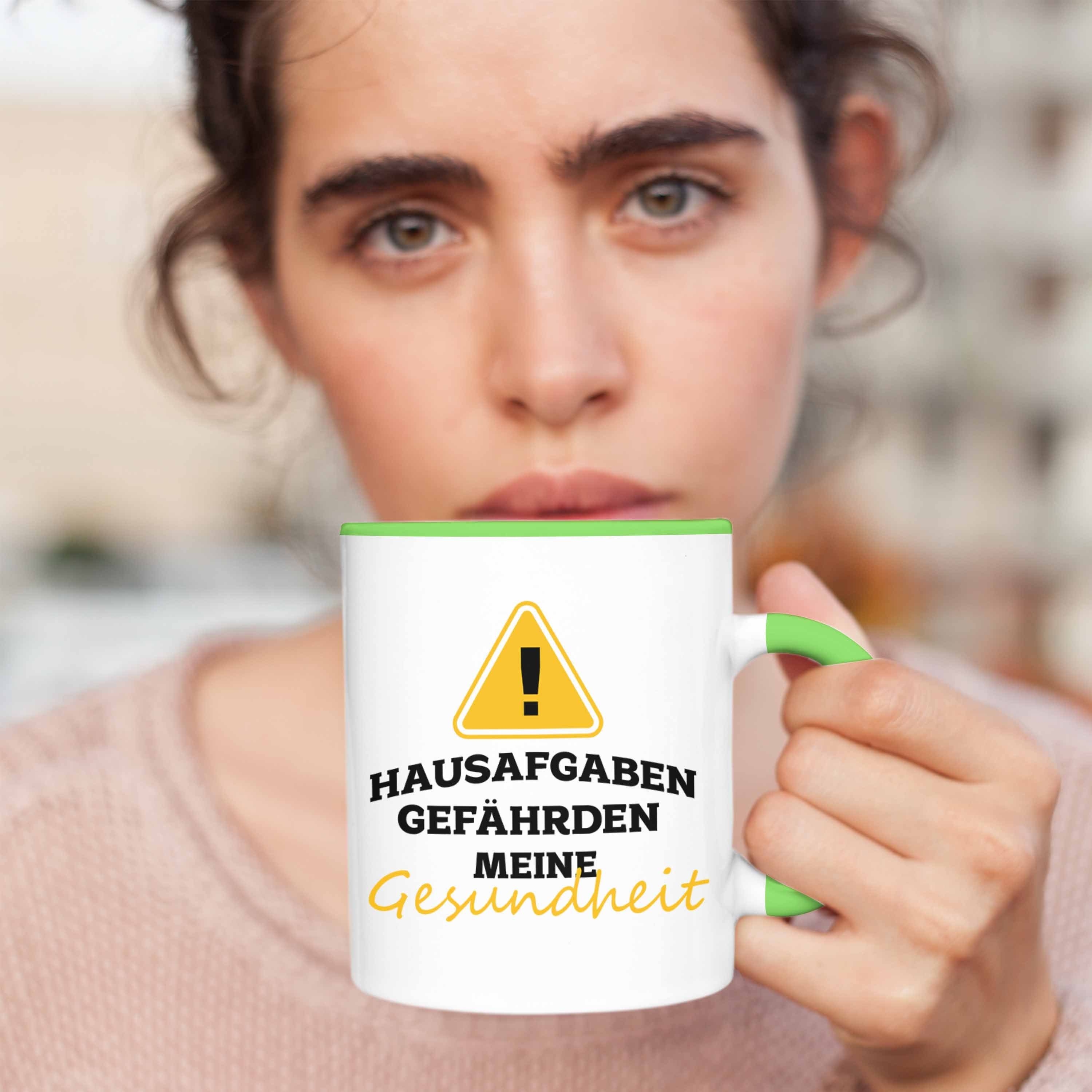 Trendation Tasse Lustige gefährden Tasse für Gesundheit" Geschenk meine S "Hausaufgaben Grün