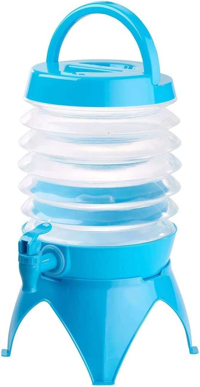 MAVURA Getränkespender Faltbarer Getränkespender Wasserspender Wasserkanister  Wasserbehälter Party- & Camping Fässchen Wasser Spender Kanister Behälter  faltbar mit Aufsteller 3,5L