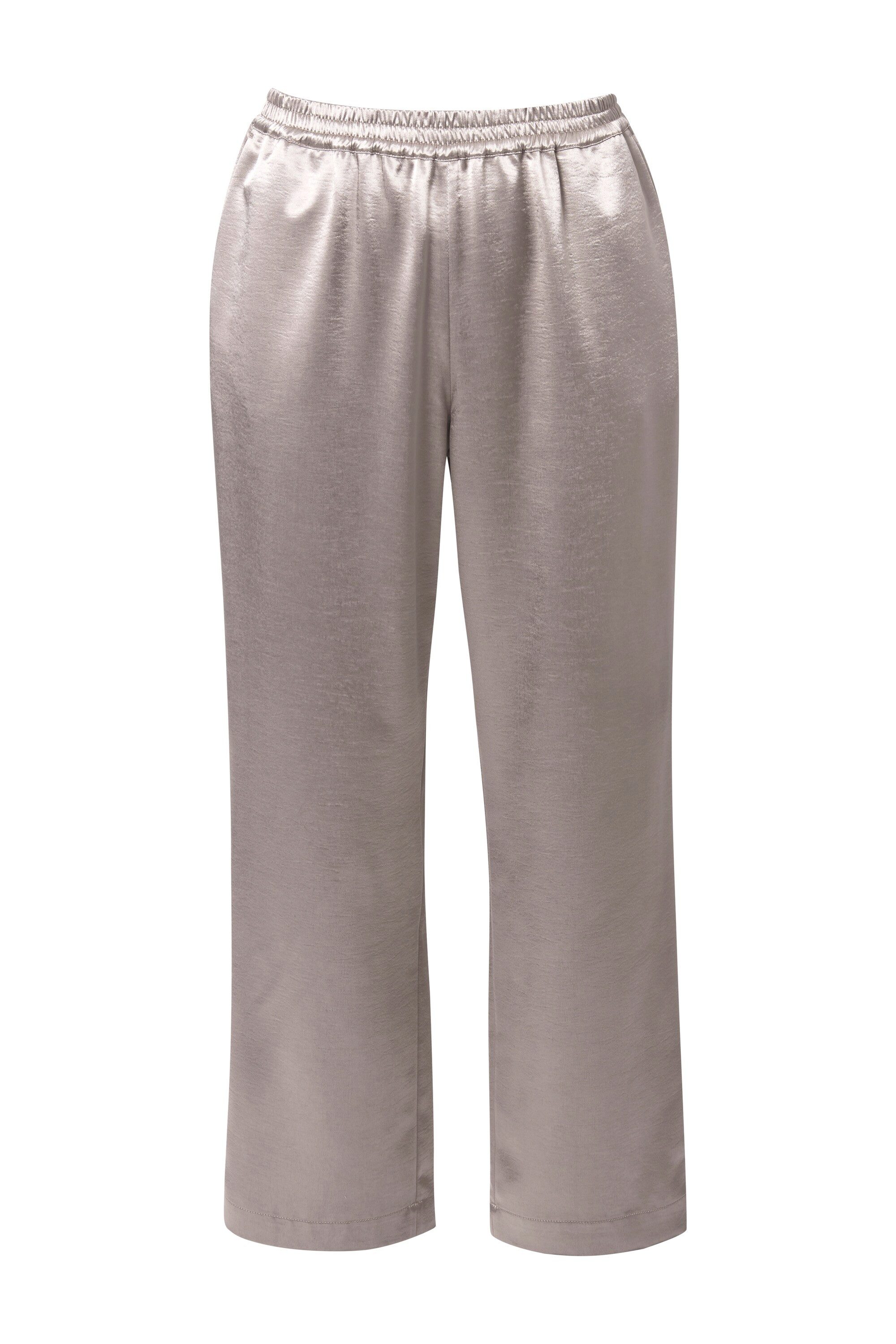 Ulla Popken Schlupfhose Satinhose Rose Metallic-Effekt günstig online kaufen