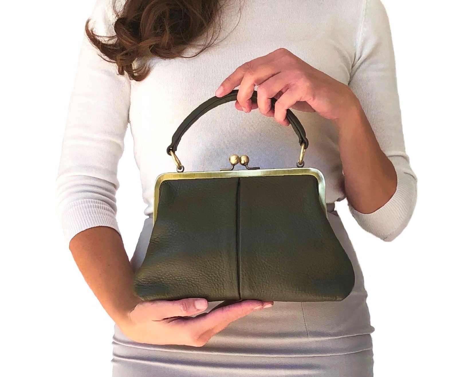 Handtasche Damen Handtasche Leder "Kleine Olive", Umhängetasche, Vintage Stil.