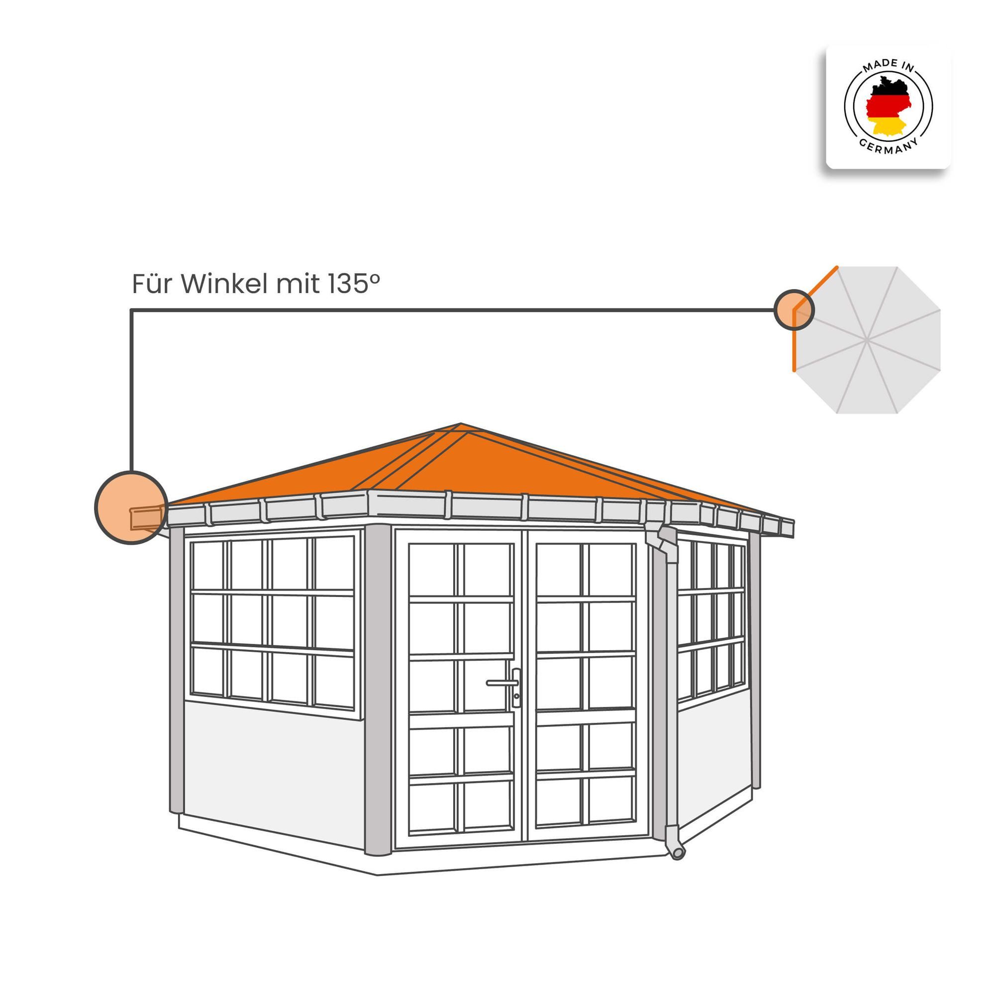 INEFA Dachrinne Rinnenwinkel 135 Grad kastenförmig NW 68, Wulst außen, Kunststoff, Verbindungsstück, Dachrinnen Zubehör fürs Gartenhaus