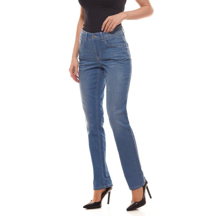 MAC Stoffhose MAC Melanie Stretch-Jeans klassische Damen Denim-Hose Freizeit-Jeans im 5-Pocket-Stil Blau