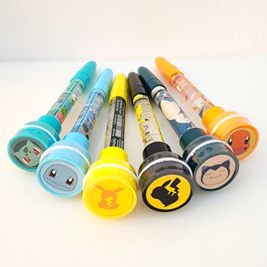 suebidou Malstift Pokémon Schreiber mit Stempel und Seifenblasenstab – 3-in-1 Spaß, (Stift 16 cm), nachhaltig, kreativ – Bild 3 von 5