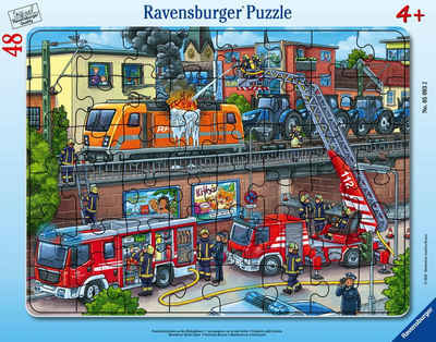 Ravensburger Puzzle 48 Teile Puzzle Feuerwehreinsatz an den Bahngleisen 05093, 48 Puzzleteile