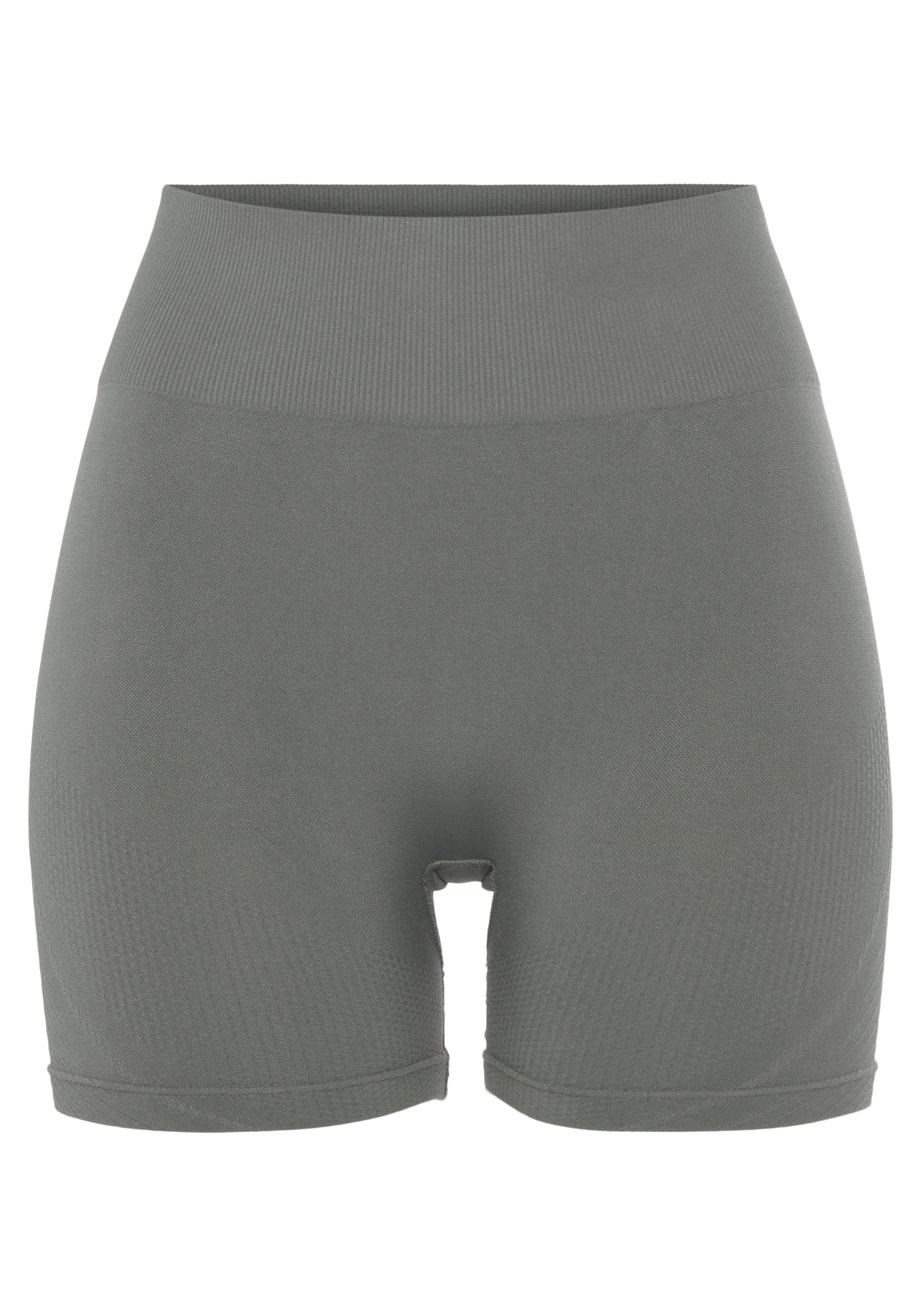 Po und - grün Shapingeffekt, mit Up Push Shorts LASCANA Rippstruktur Funktionsshorts Sportshorts