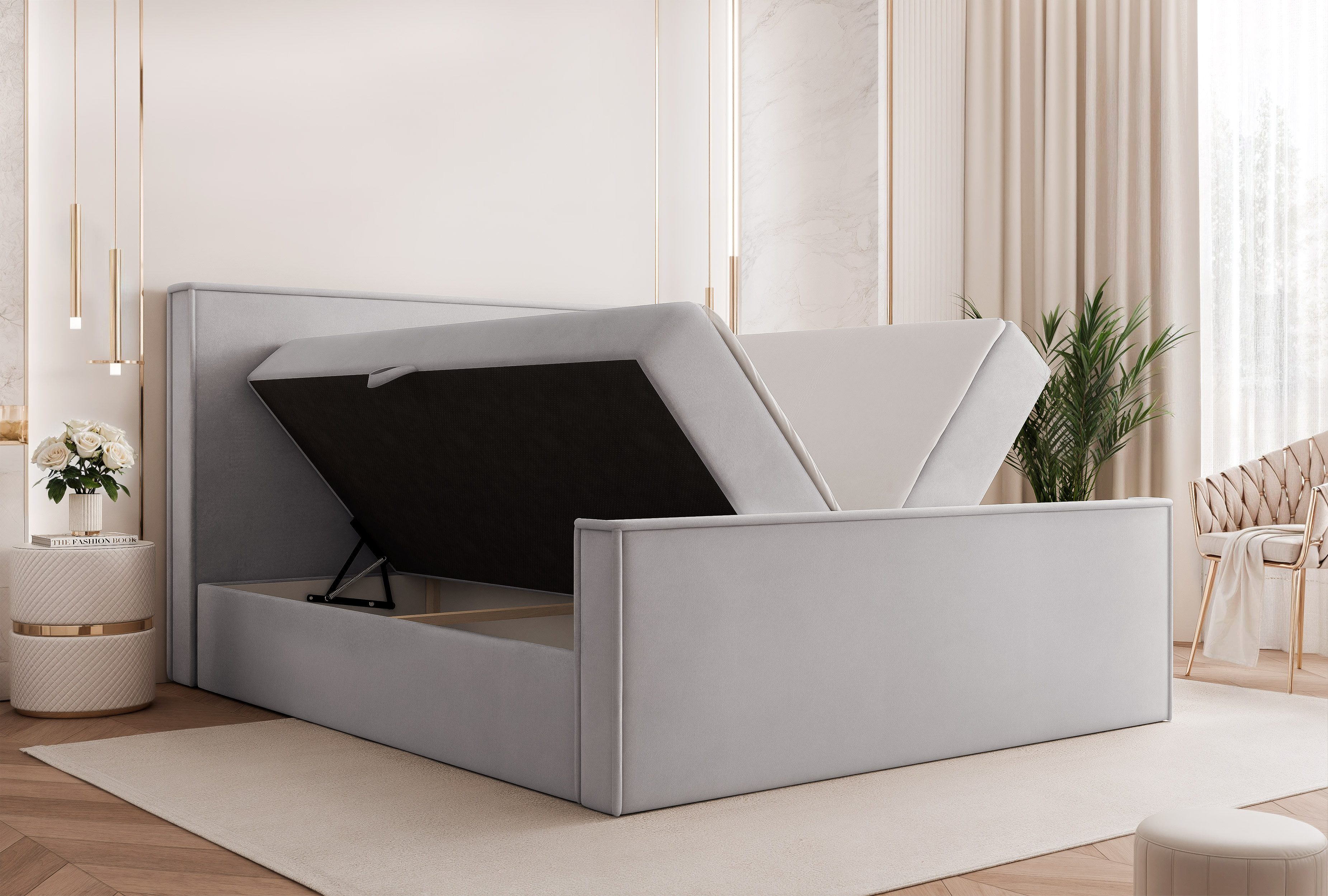 yourhouse24 Boxbett Bett HIUMA I mit Bettkasten (Bett mit Stauraum), inkl. Bettkasten und Topper
