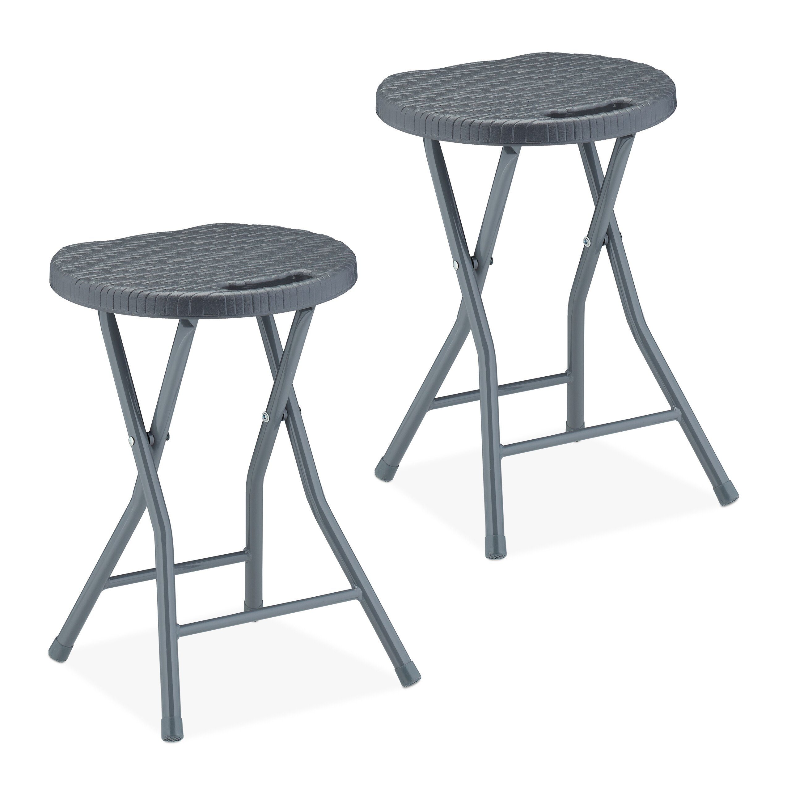 relaxdays Hocker Rattan Klapphocker 2er Set günstig online kaufen