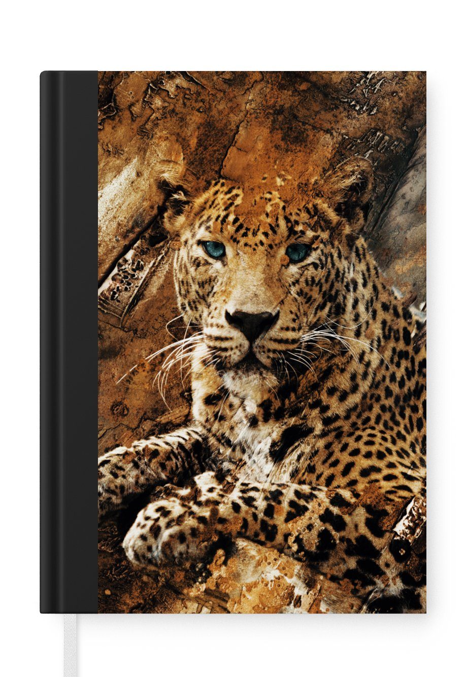 Journal, 98 Tagebuch, - Seiten, MuchoWow A5, Notizbuch Merkzettel, Leopard - Haushaltsbuch Wand, Steine Notizheft,