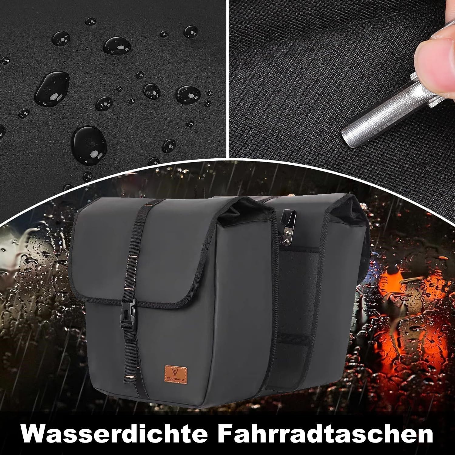 inschimmer Fahrradtasche 2 in 1 Fahrradtasche 27L Gepäckträgertasche Wasserdicht Tragetasche