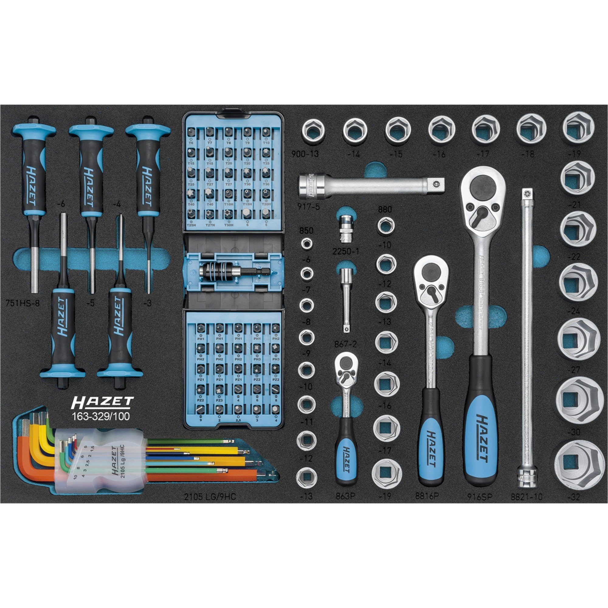HAZET Инструментset Hazet Инструмент-Set 163-329/100, Размер 3/3