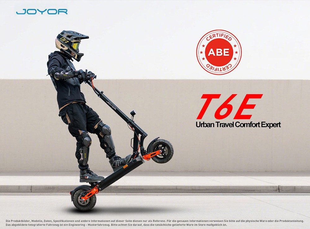 JOYOR E-Scooter T6E mit Straßenzulassung, ABE Zertifizierung, 500 W, 20 km/h, 500W Motor, 48 V 18 Ah Akku, Reichweite bis zu 70km