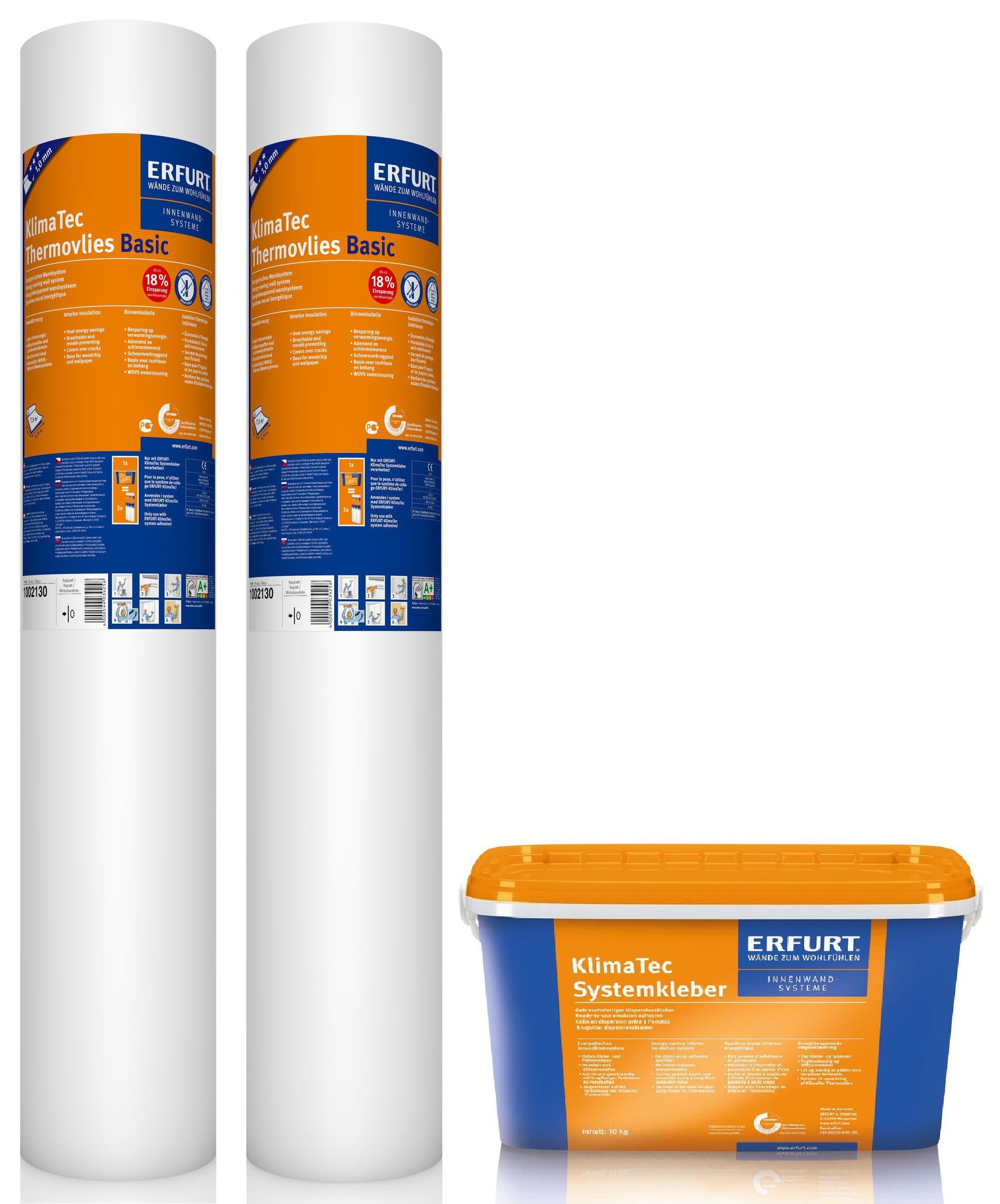 ERFURT Vliestapete KlimaTec Thermovlies Basic Dämmtapete + Kleber Systemkle günstig online kaufen