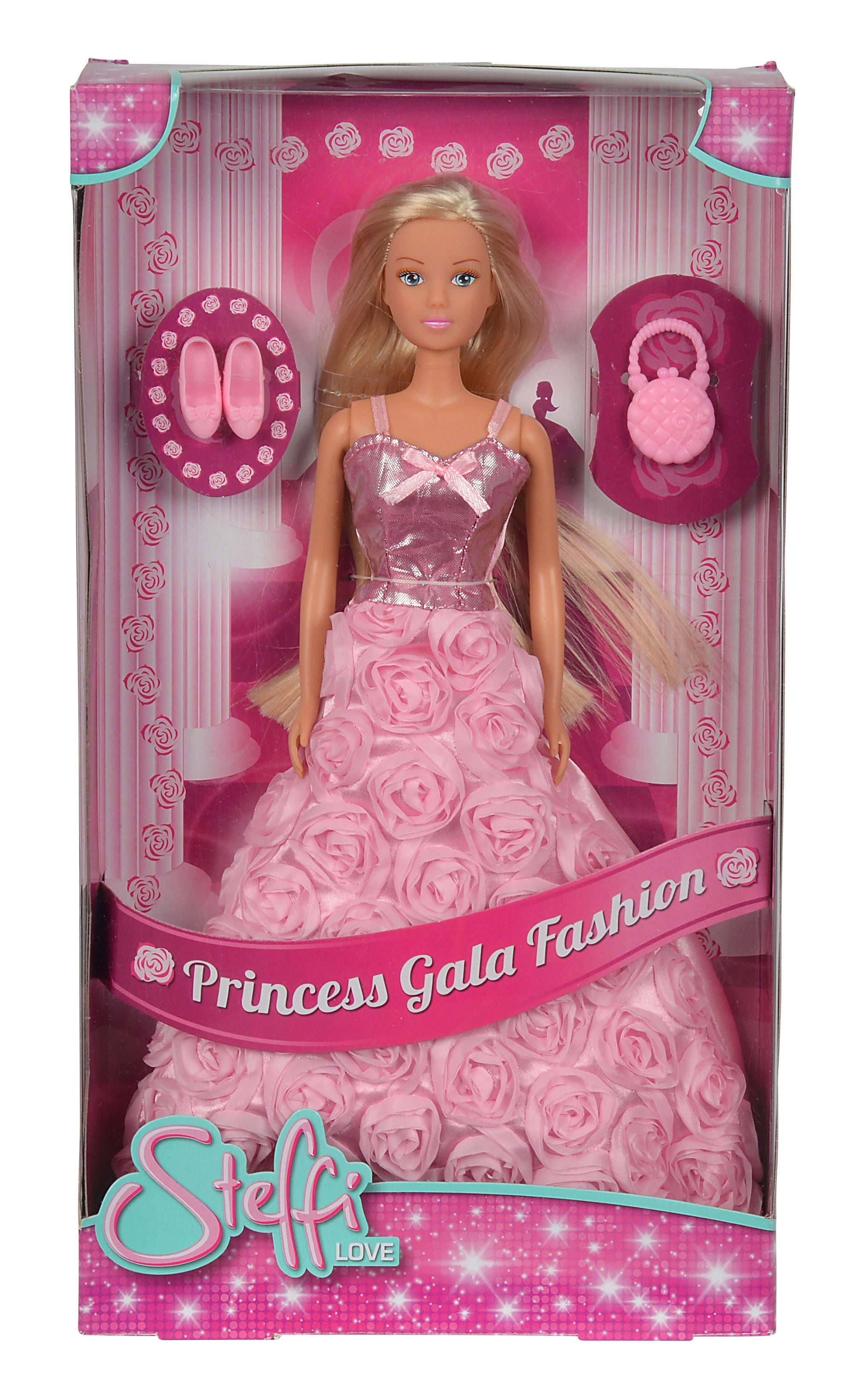 Anziehpuppe Puppe Steffi Love Princess Gala Fashion rot rosa 2fach sortiert