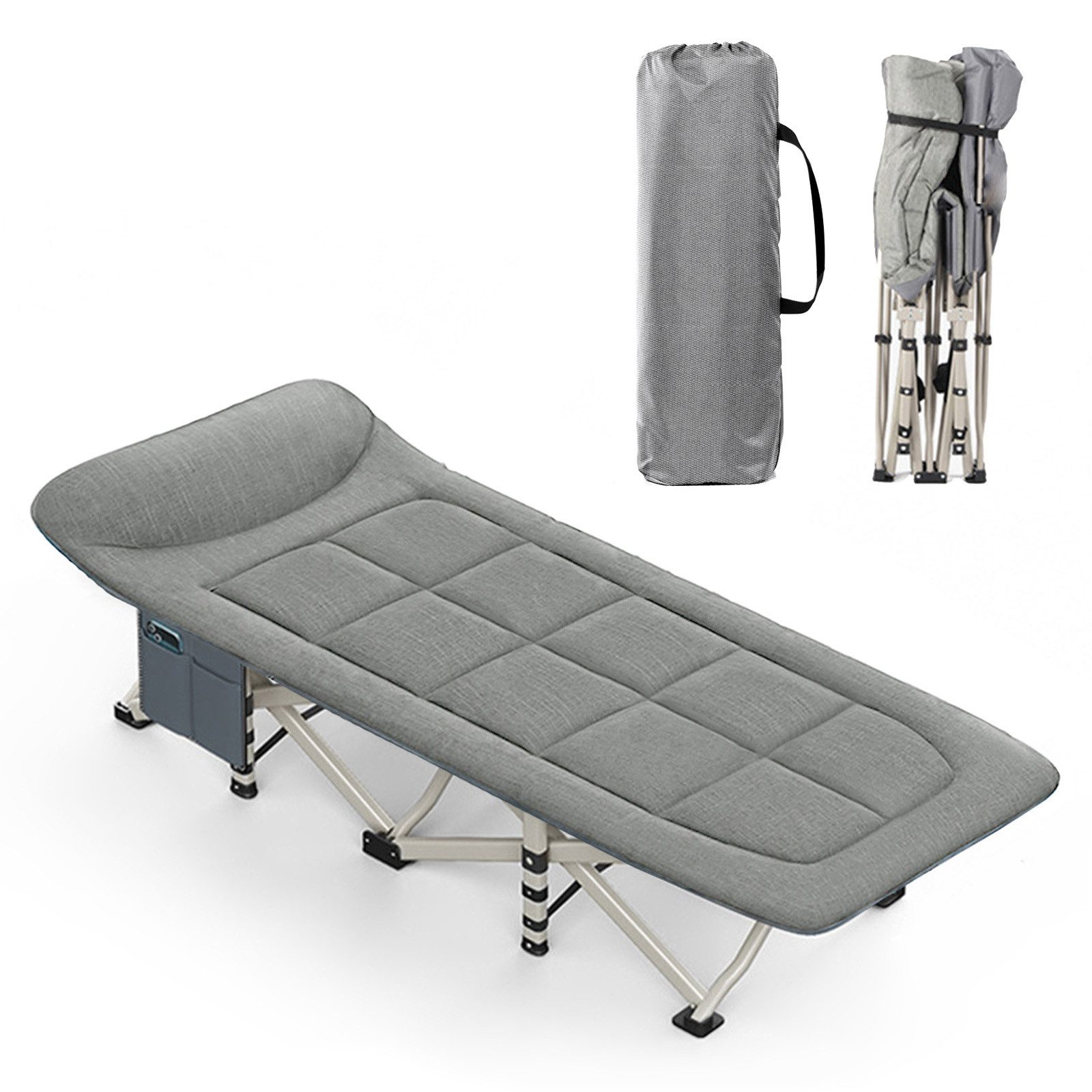 CALIYO Feldbett Campingbett feldbett klappbar, Faltbar Gästebett bis 150 kg für Indoor, Outdoor, Strand und Garten