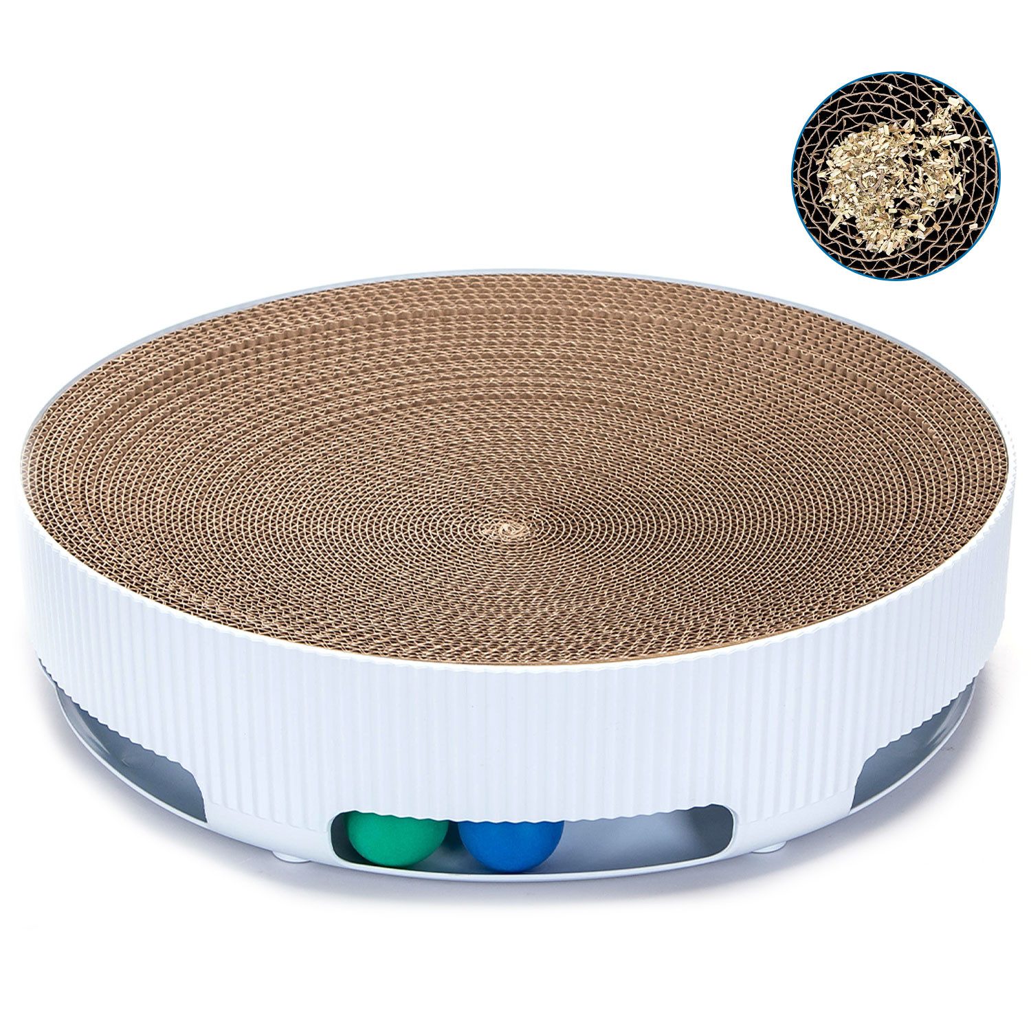 nobleza Kratzbrett nobleza 3in1 Kratzbrett rund aus Kratzpappe Kratzspielze günstig online kaufen