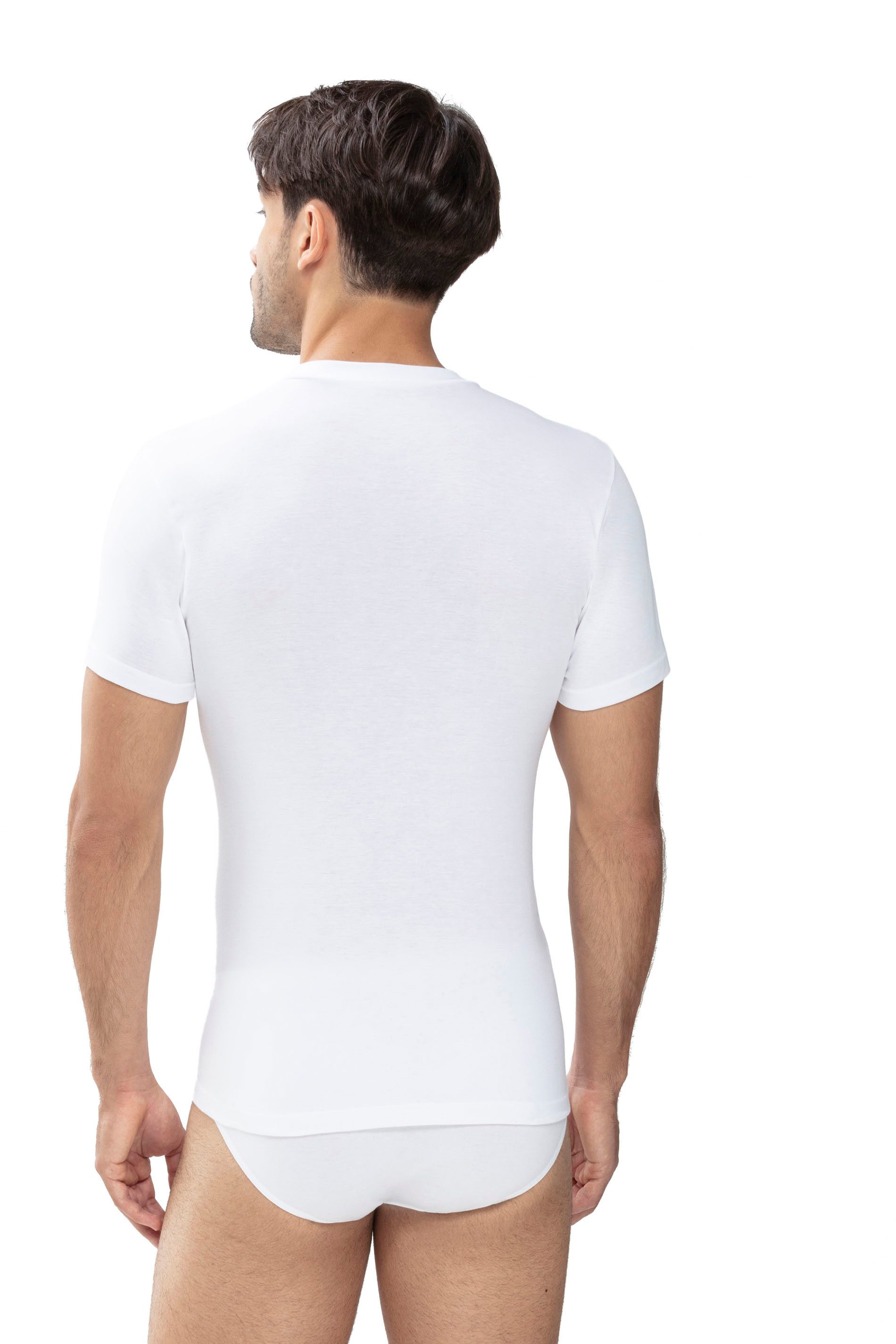 Mey Unterziehshirt NOBLESSE ohne Seitennähte, Feinripp, Rundhalsausschnitt, Kurzarm, atmungsaktiv – Bild 3 von 5