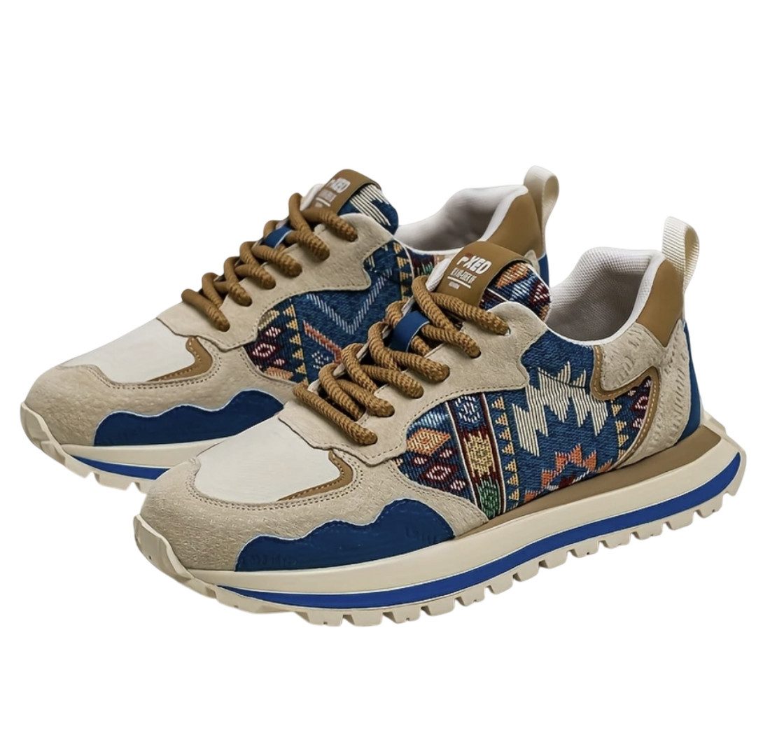 Herren Sneaker Vintage Design Kilim-Muster Mode Fashion Sneaker