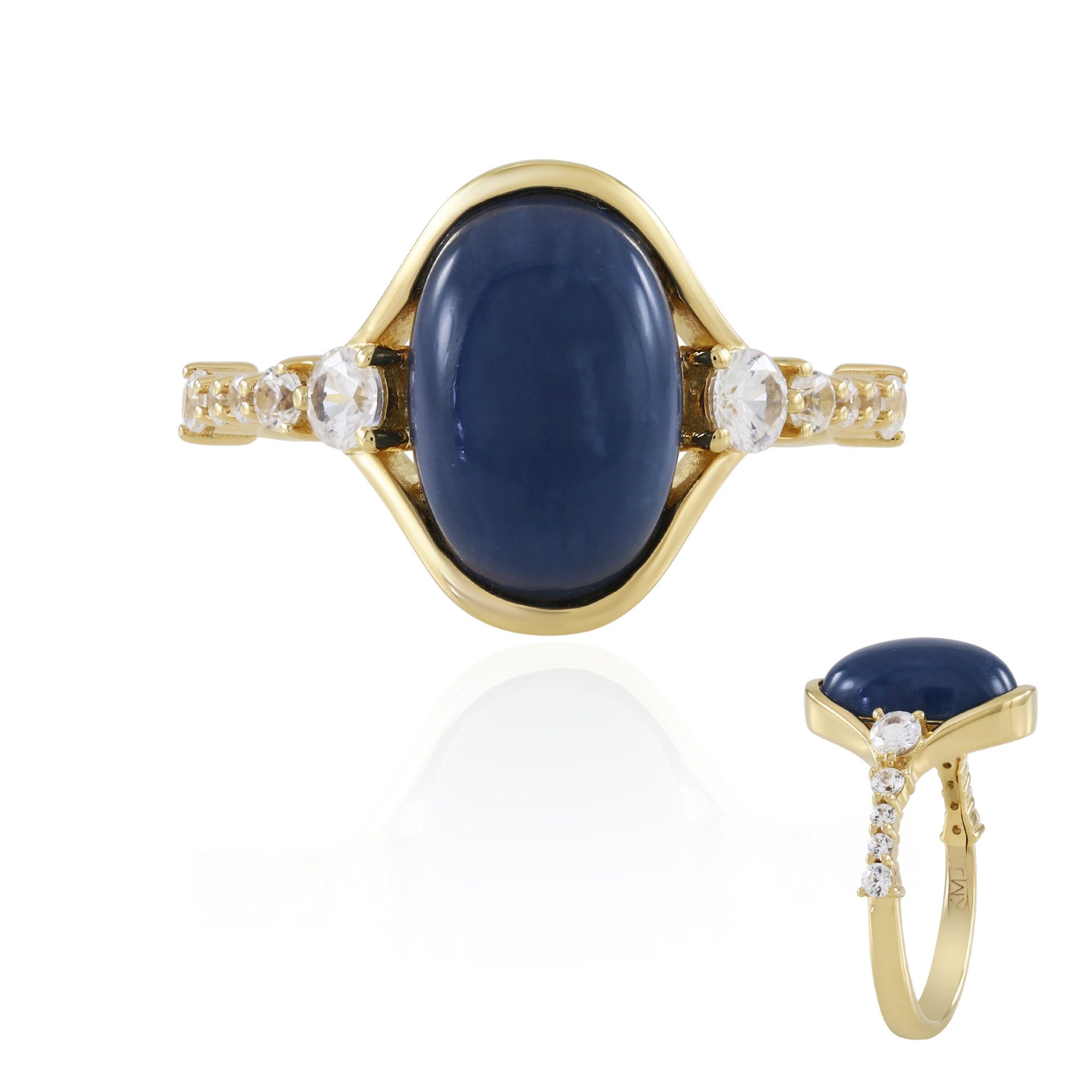 Cavill Silberring Cavill Ring aus vergoldetem 925er Silber, 3,6 ct blauer Opal (1-tlg)
