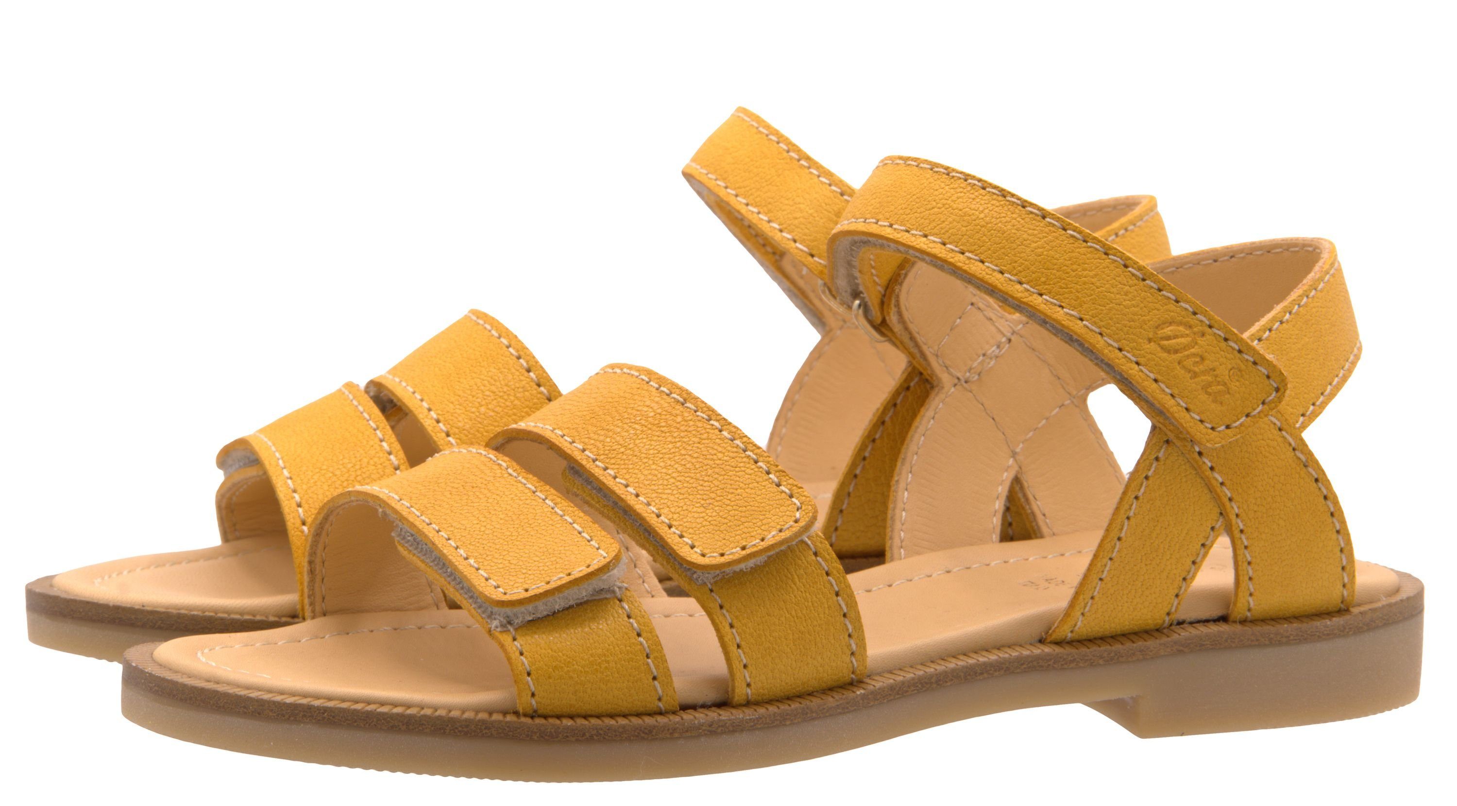 Ocra Sandalen Mädchen Leder pflanz. geg. Klett Gelb Sandalette