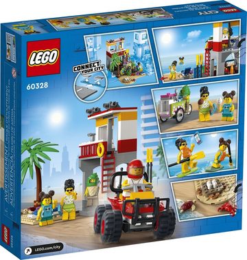 LEGO® Konstruktionsspielsteine LEGO® City - Rettungsschwimmer-Station, (Set, 211 St)