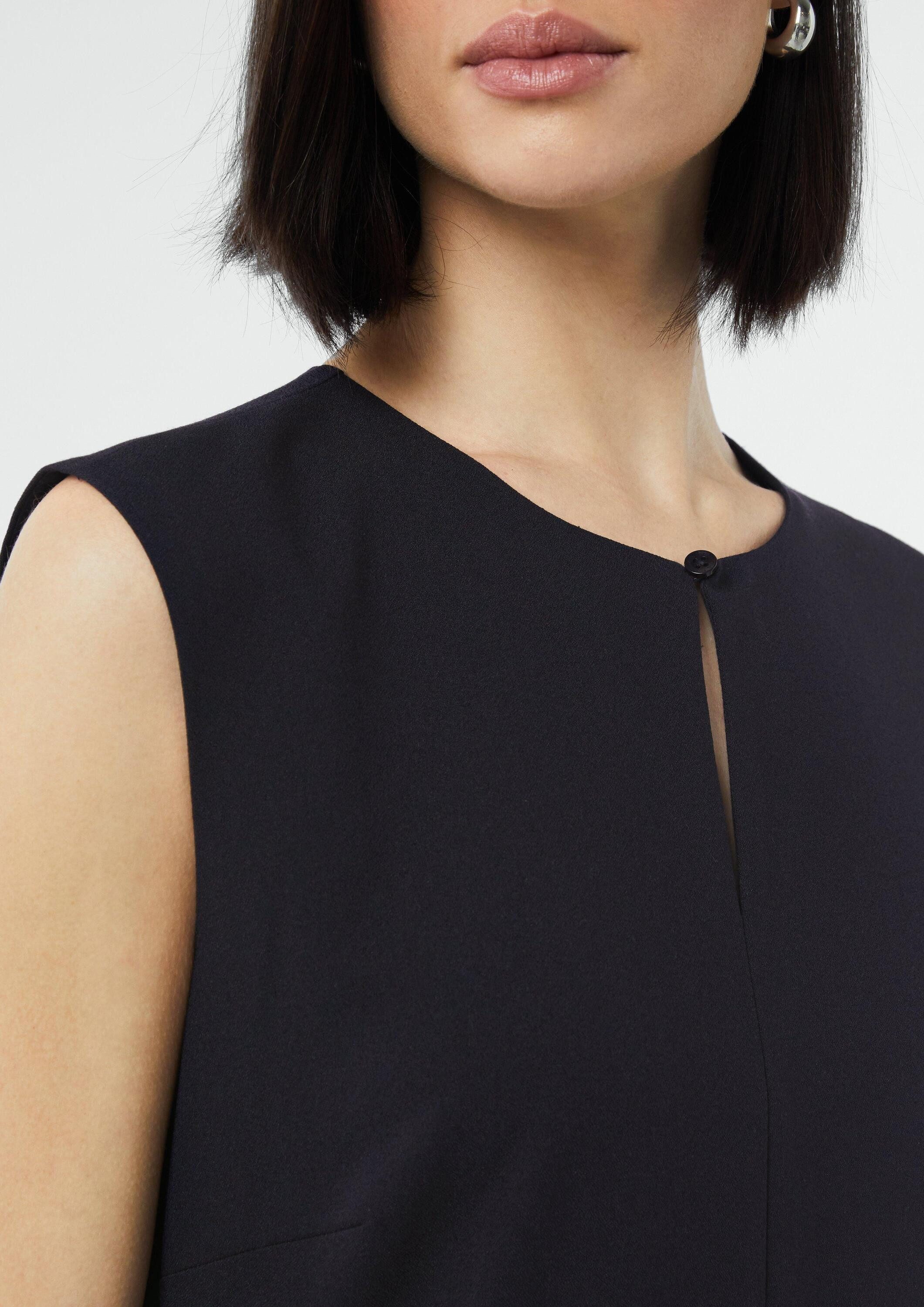 comma Midikleid Kleid Ausgestelltes Midikleid aus Crêpe mit verdecktem Reißverschluss