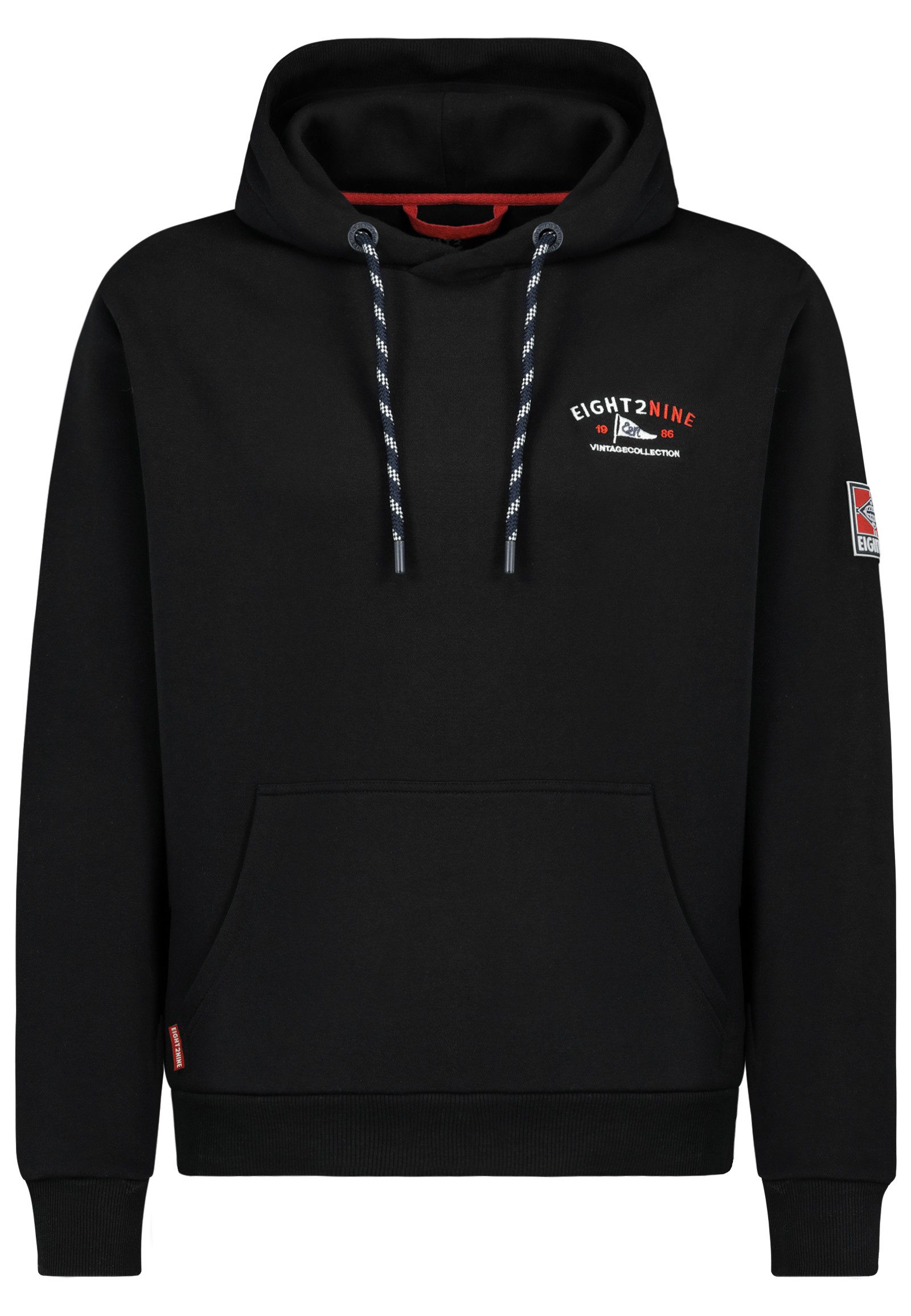 Eight2Nine Kapuzenpullover Herren Kapuzenpullover mit Aufdruck Sweater mit Kängurutasche, mit Kapuze, Logoprint
