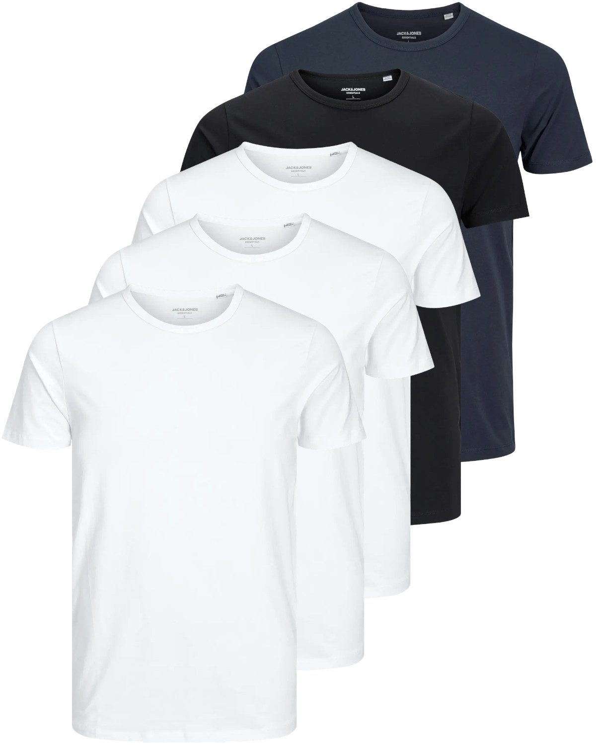 Jack & Jones T-Shirt (Spar-Set, 5er-Pack) O-Neck & V-Neck, in Unifarben, au günstig online kaufen