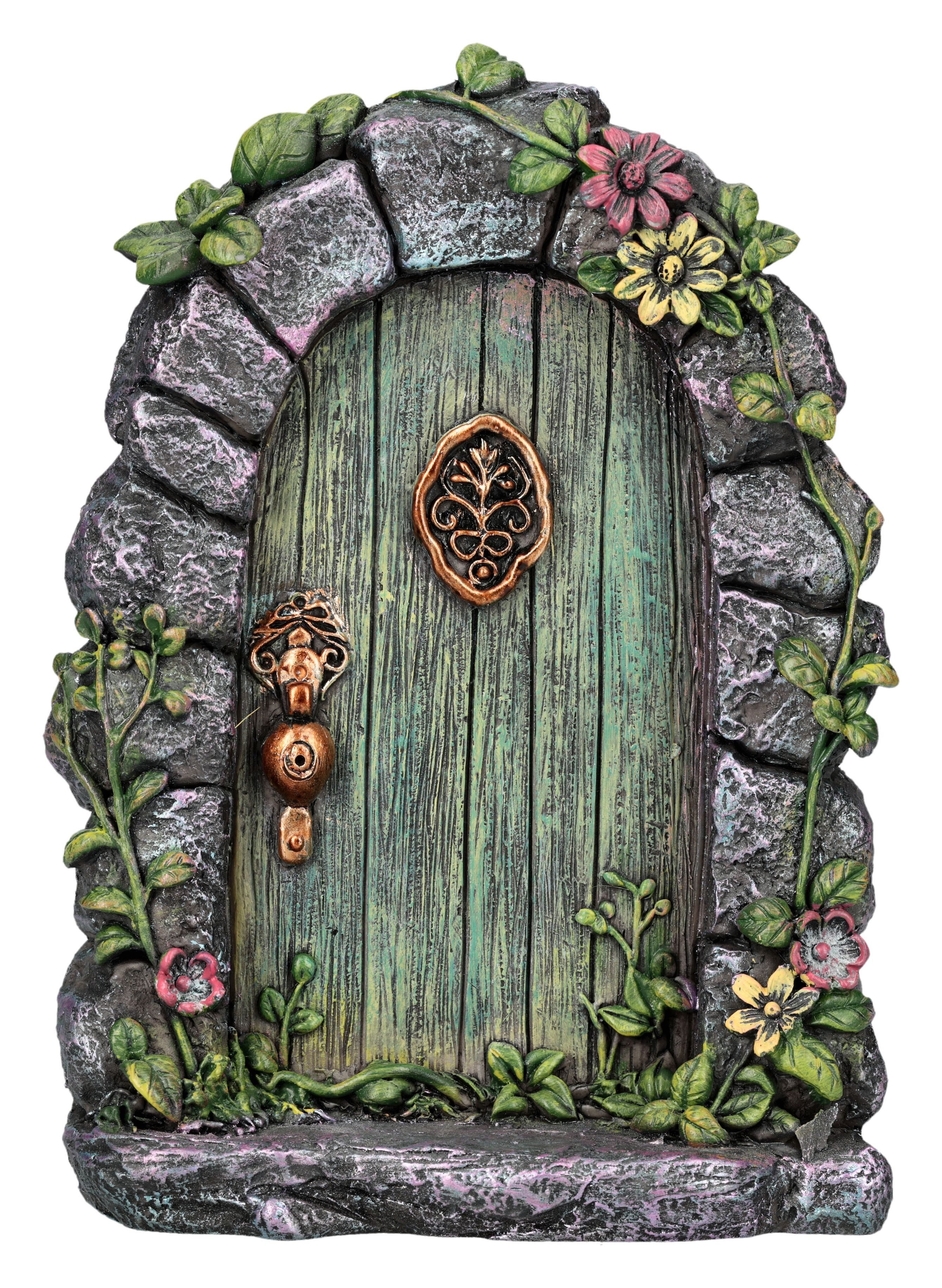 Figuren Shop GmbH Dekofigur Elfen Tür – Zauberwald Figur Fantasy Deko Statue 17 cm Dekofigur