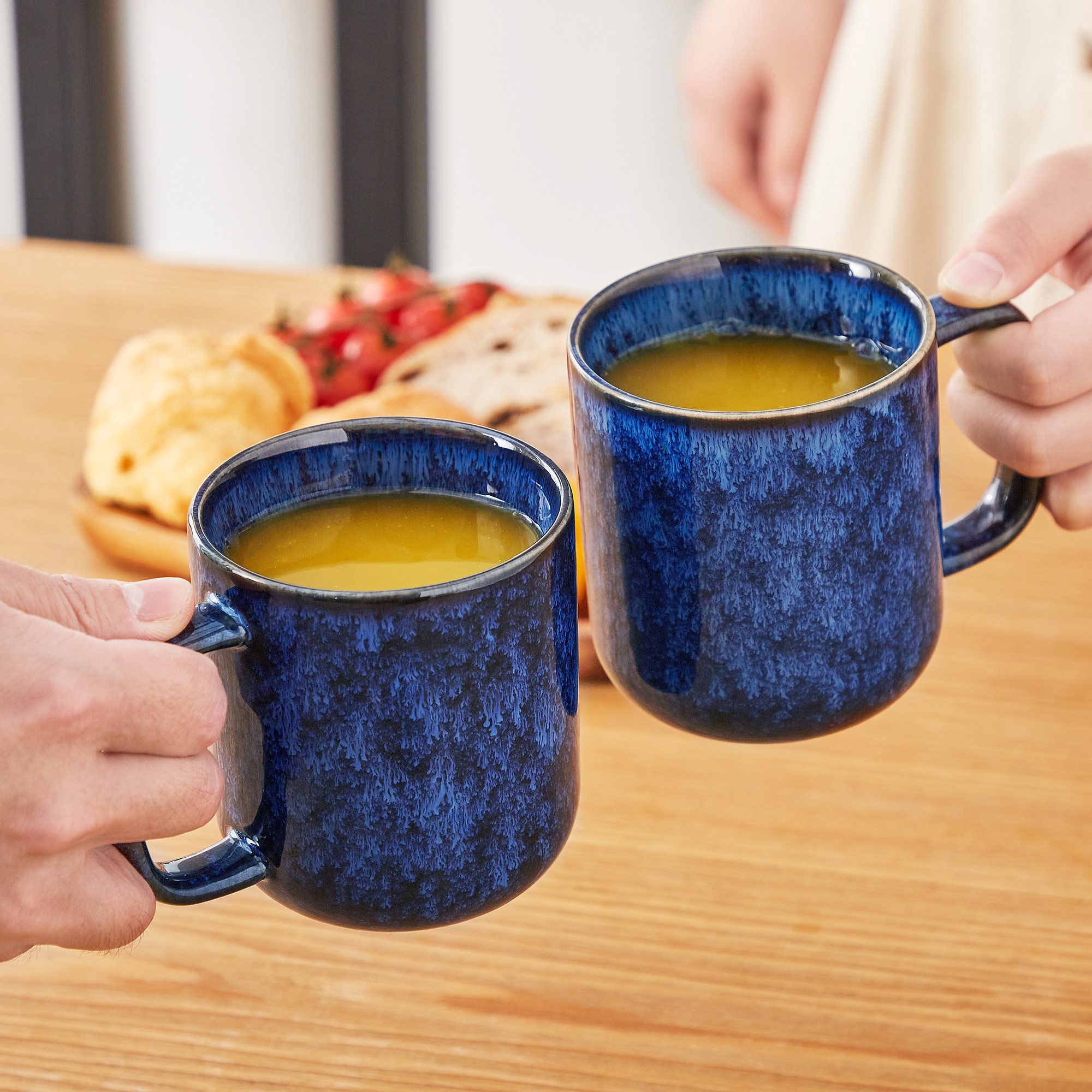 vancasso Tasse Kaffeeservice für 4/6, Steingut Tasse, Reaktivglasur, 4-tlg., Steingut – Bild 5 von 5