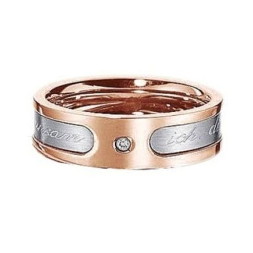 Vivance Partnerring mit Gravur Classic Ring aus Edelstahl mit einem Zirkonia Stein