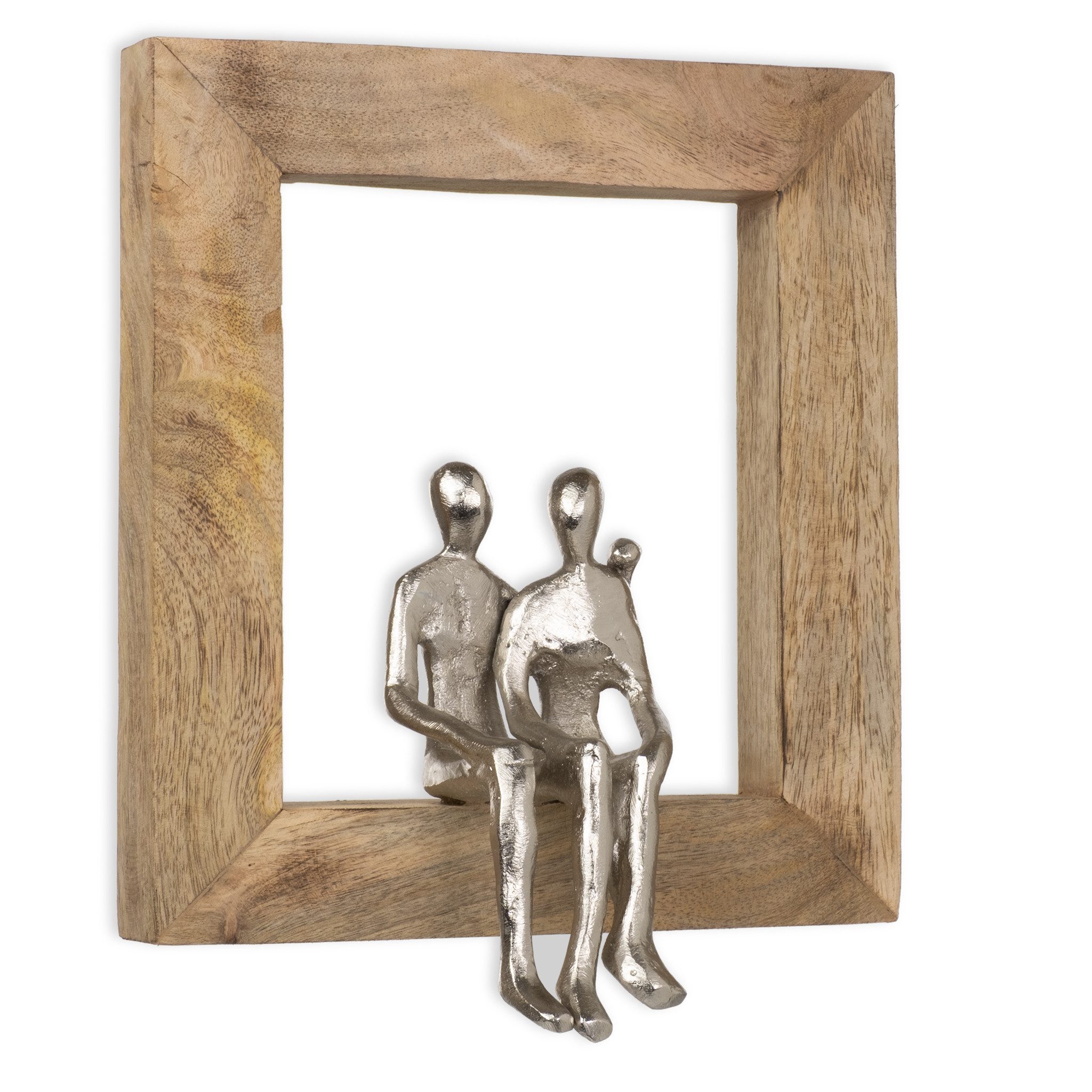 Moritz Skulptur Skulptur Rahmen Gemeinsam was kommt, Holz, Tischdeko, Fensterdeko, Wanddeko, Holzdeko, Weihnachtsdeko