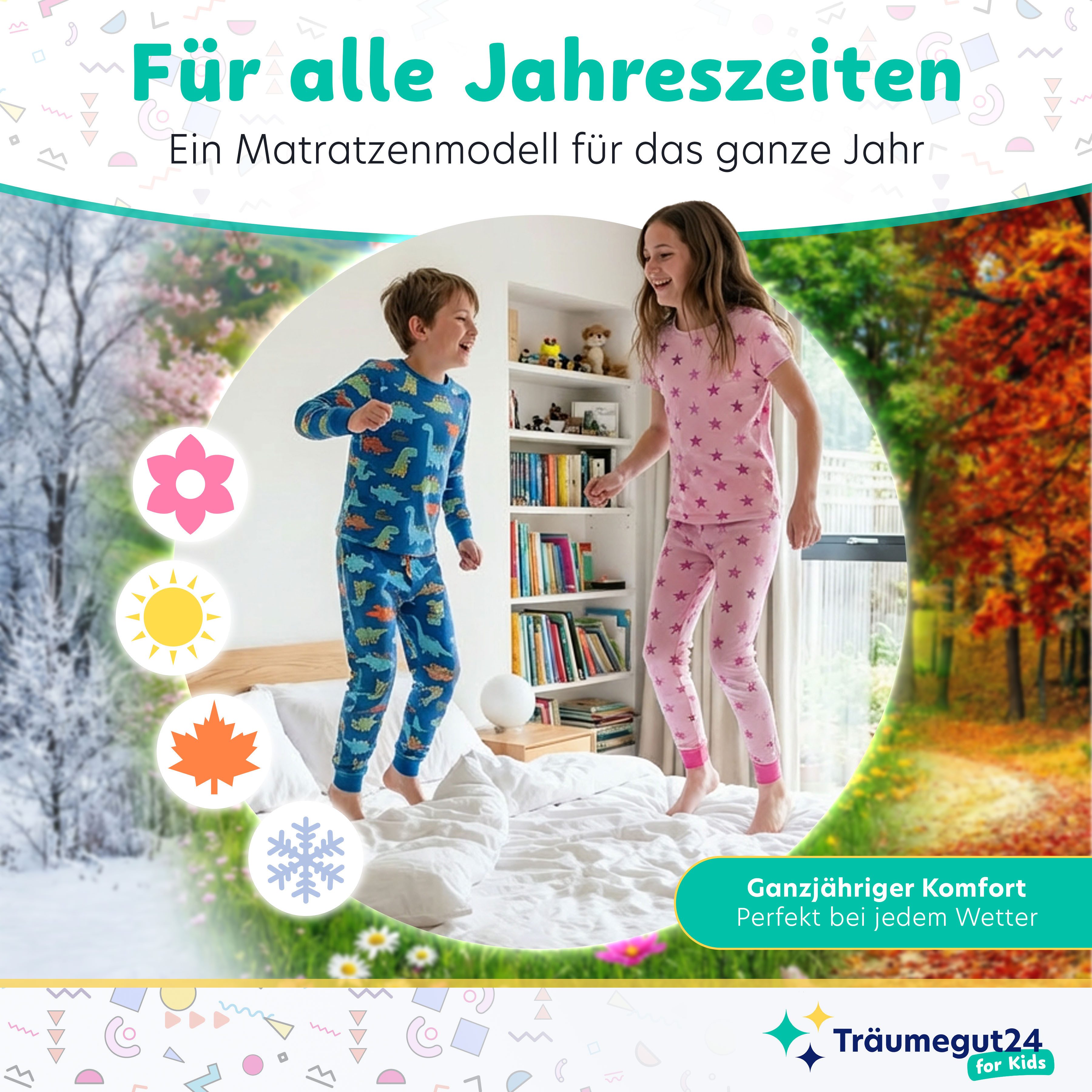 Babymatratze mit zwei Liegeseiten, abnehmbaren & waschbarem Bezug, Träumegut24, 11 cm hoch, 9 cm Kernhöhe, Wendematratze mit atmungsaktiver Klimafaser – Bild 5 von 5