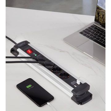 Sygonix 4fach Ü-Schutz Steckdosenleiste mit USB Steckdosenleiste, Steckdosen