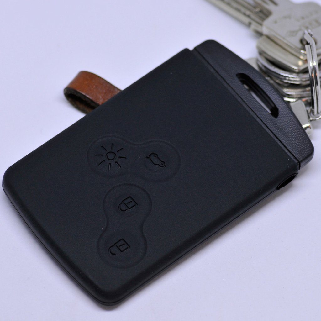 Softcase Scenic Schutzhülle 4 KEYLES Autoschlüssel Knopf Grand Silikon Schwarz, ZOE Schlüsseltasche Clio mt-key Schlüsselkarte Renault für Captur