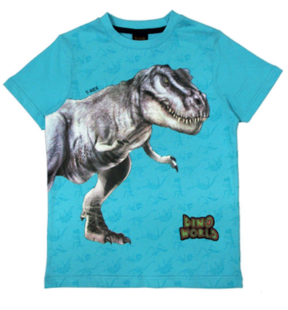 Dino World T-Shirt Dino World Dinosaurier T-Rex Dino T-Shirt hellblau (1-tlg)