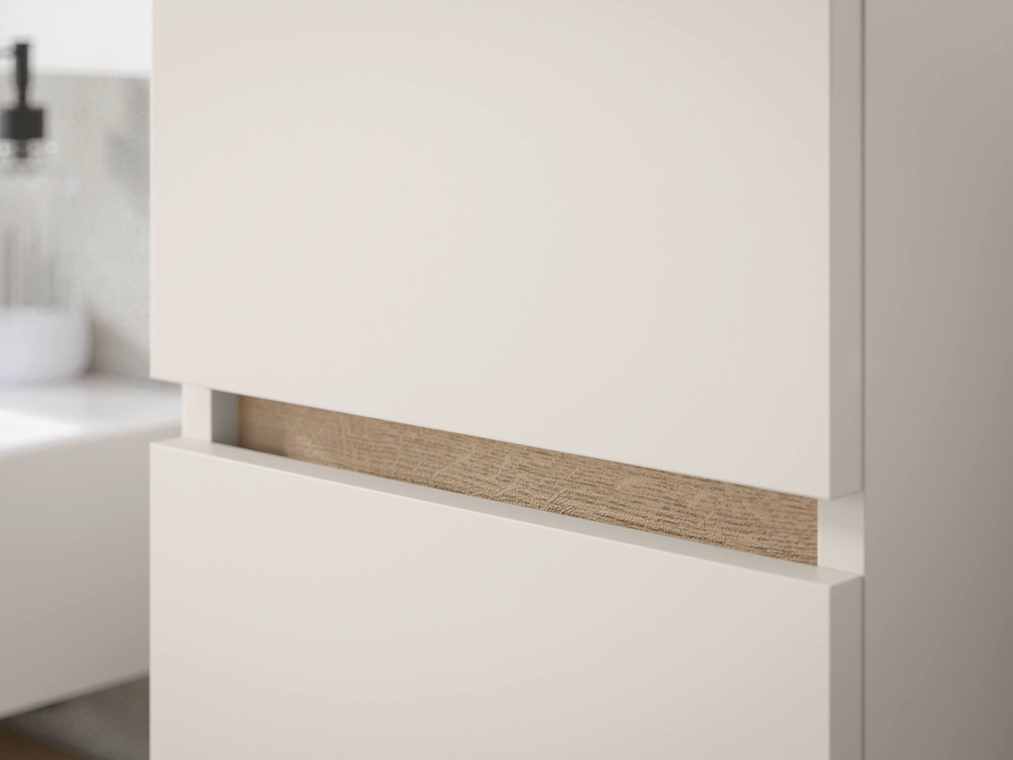 moebel-dich-auf Badmöbel-Set LONDRES, (Set 2, 3-St., Spiegelschrank, Wbu, Hochschrank), in kaschmir oder anthrazit, Absetzung: Cremona Eiche