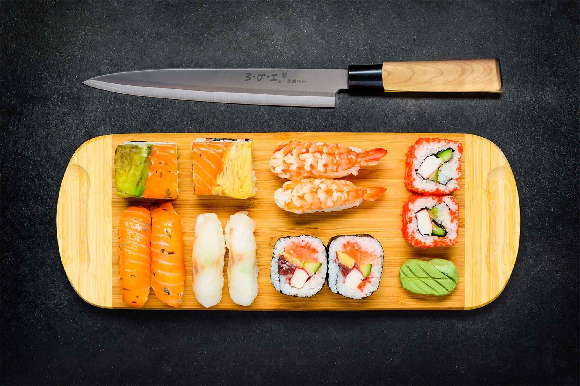 Muxel Kochmesser Ein Messer viele Namen Sashimi Sushi Yanagiba, einseitig geschliffen