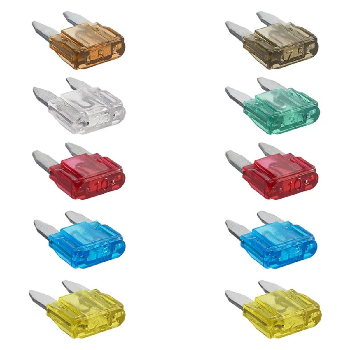 ProPlus Kfz-Sicherungshalter Mini Kfz Flachsicherungen 10Stk. im Blister 5A - 25A für Autos, (10-St), Sortiment