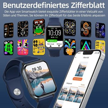 Gardien Smartwatch (1,83 Zoll, iOS Android), mit Telefonfunktion Fitness Armbanduhr 100+ Sportmodi Pulsuhr Stoppuhr