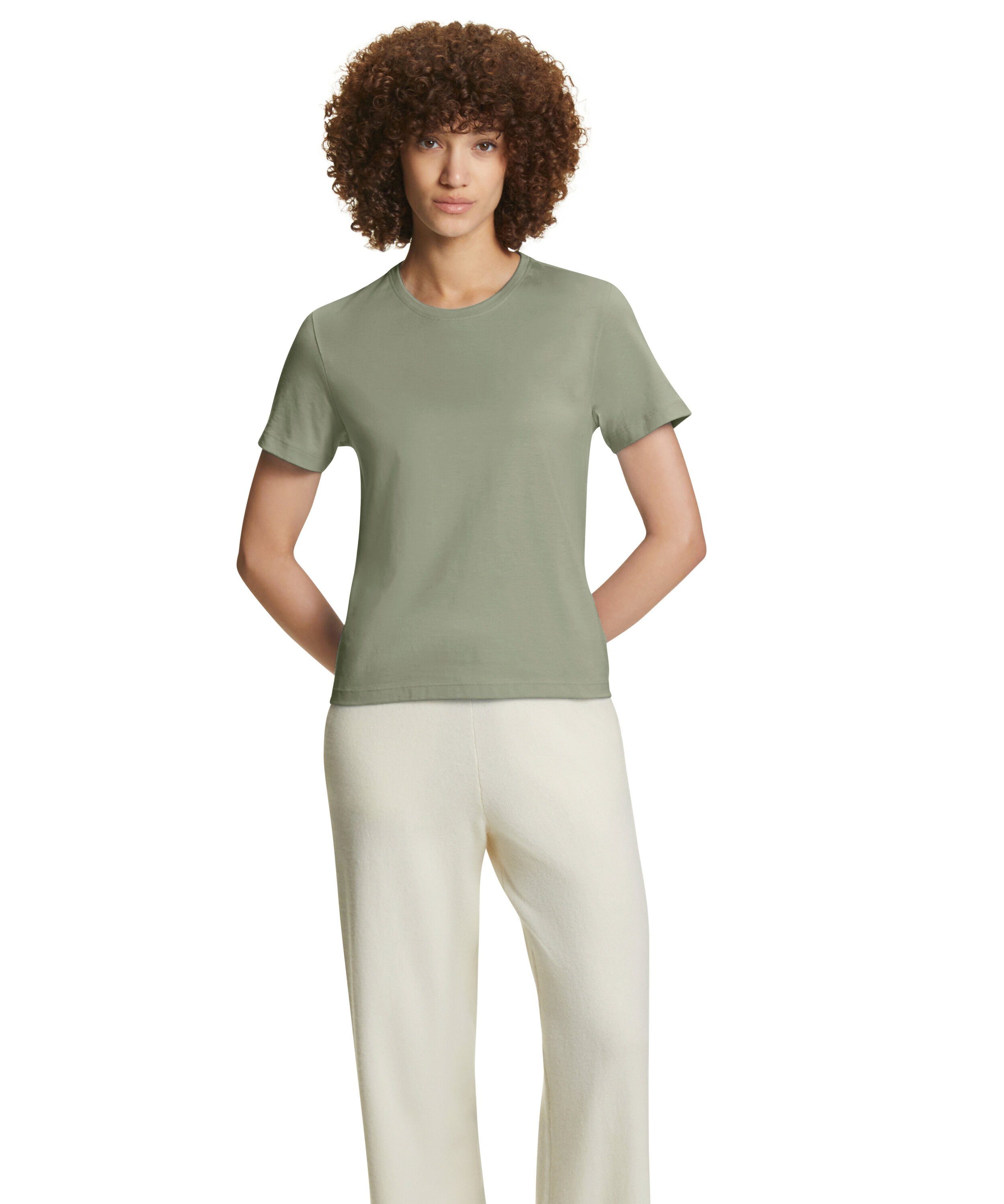 FALKE T-Shirt (1-tlg) aus hochwertiger Pima-Baumwolle frosty (7180) grey