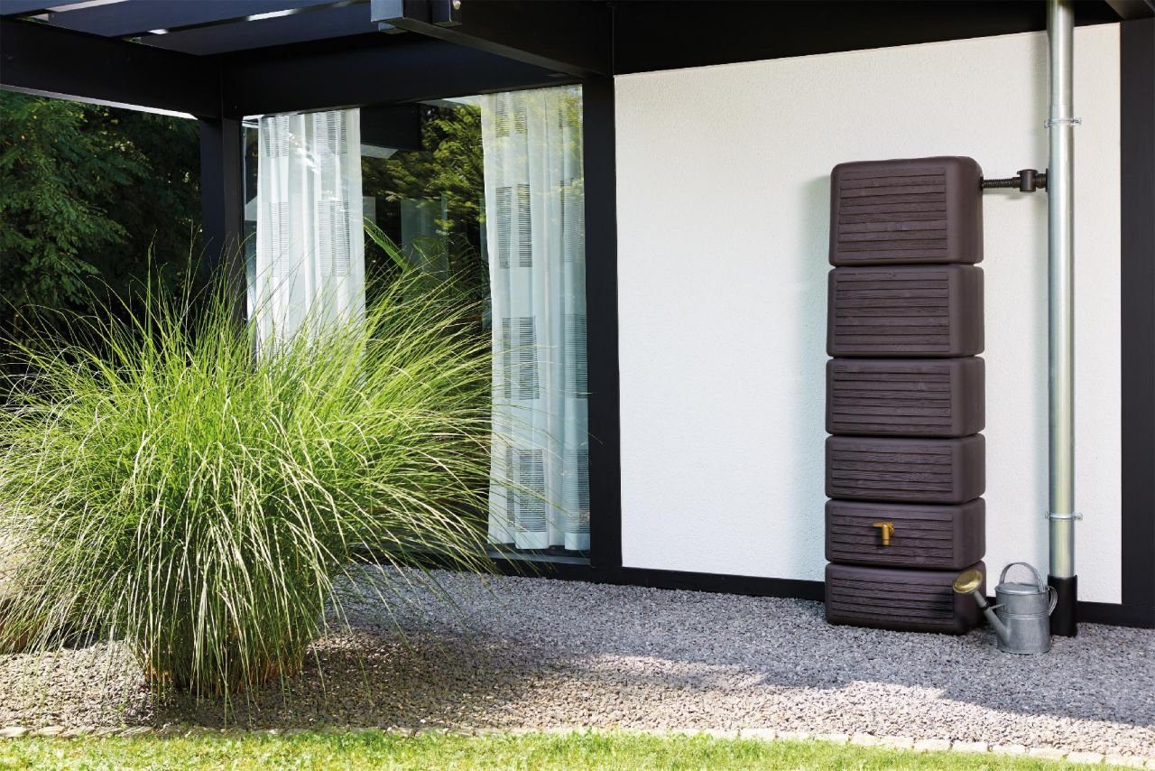 4rain water tank 4rain rainwater wall tank Slim darkwood 330 l