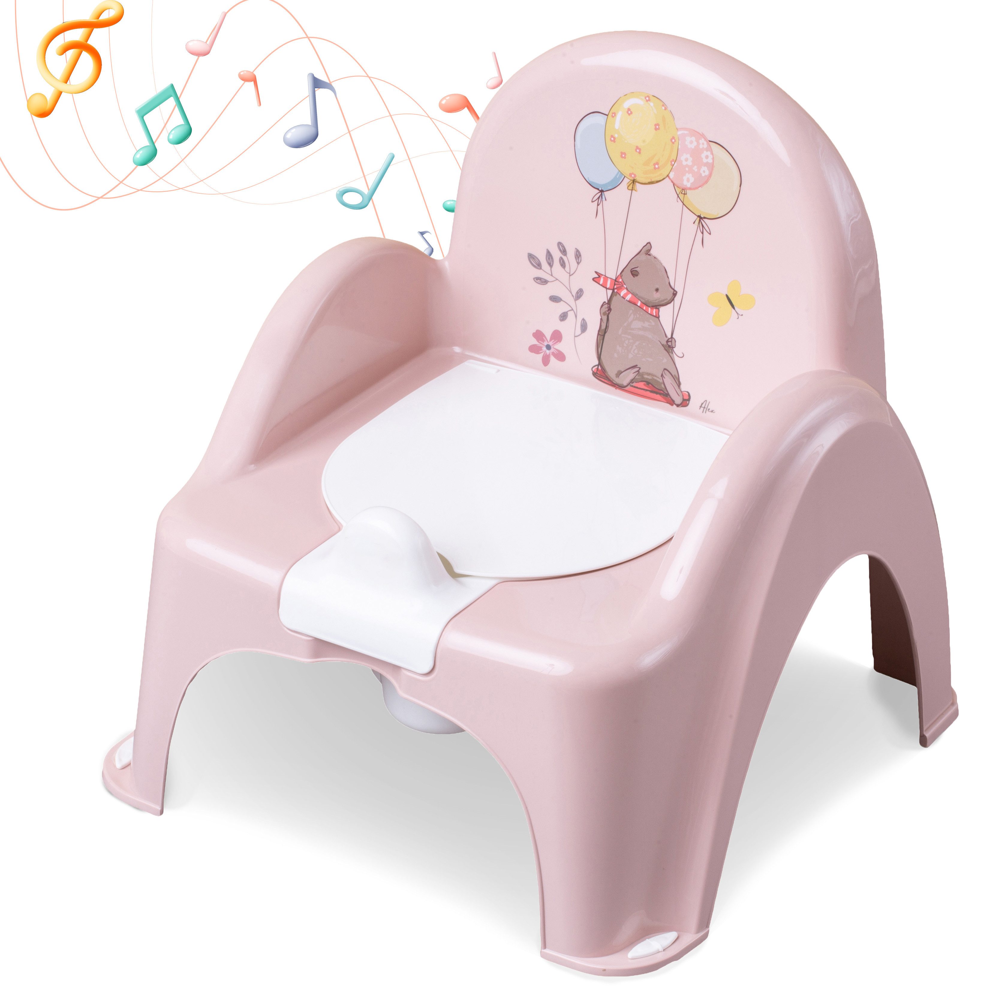 Babykajo Горшки mit Musik, (2-tlg), Kinder Горшки mit Anti-Rutsch Beschichtung und herausnehmbarem Topf