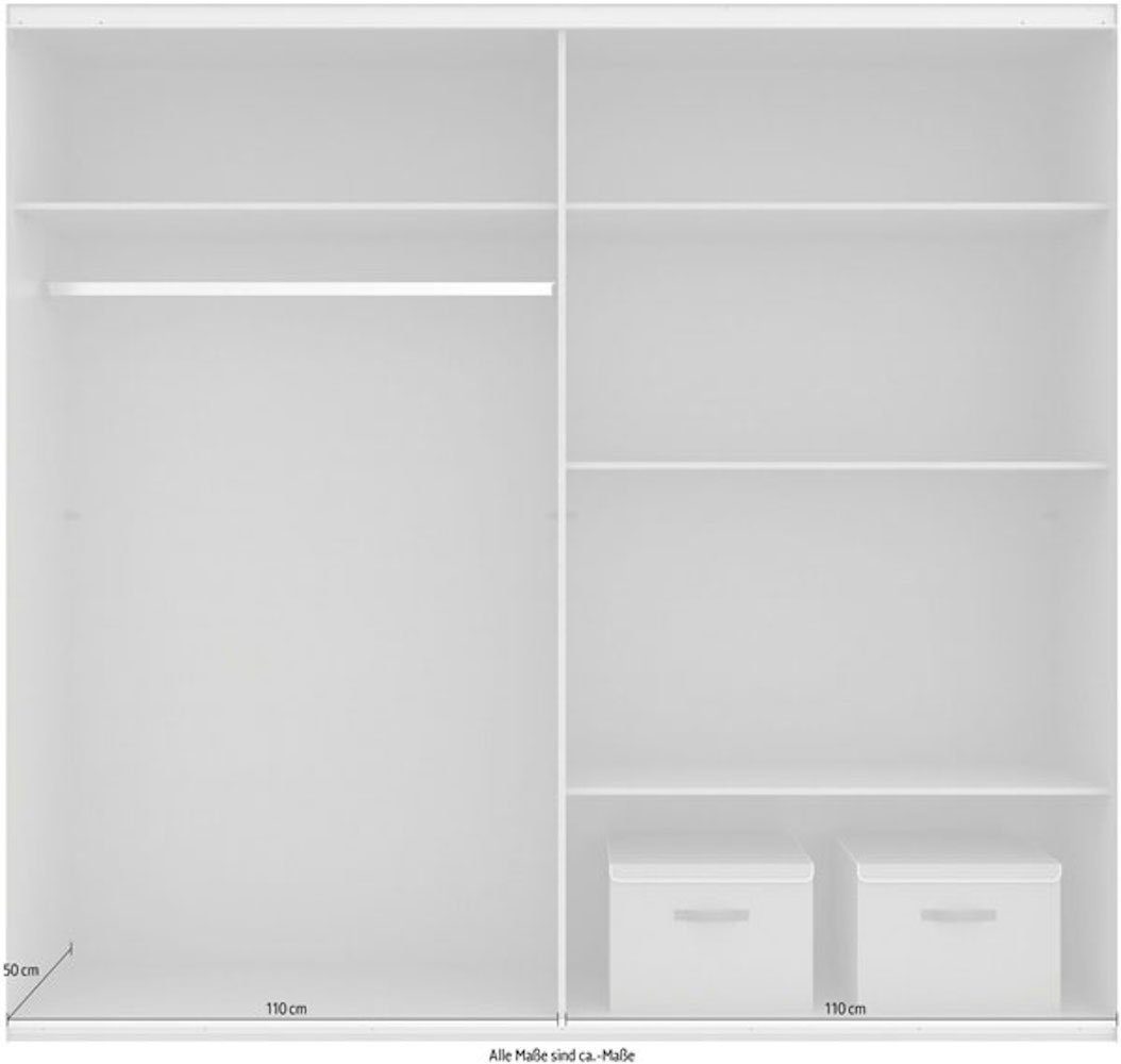 Norderstedt / Schwebetürenschrank) Artisan Eiche Glasweiß 225x64x210cm Schwebetürenschrank (Norderstedt, Wimex