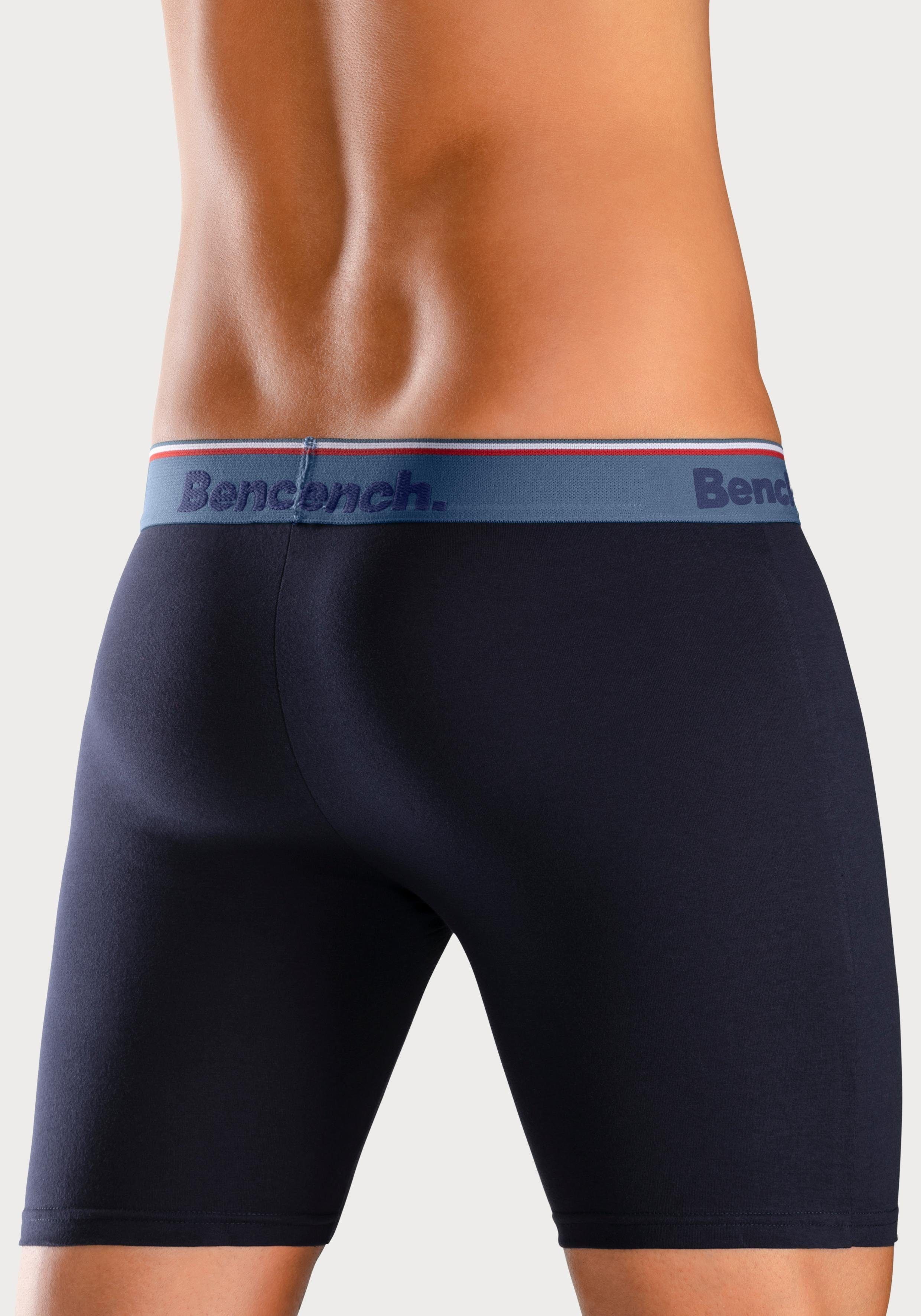 Bench. Langer Boxer (Packung, mit im navy, Streifen 4-St) schmalen Logo-Webbund blau