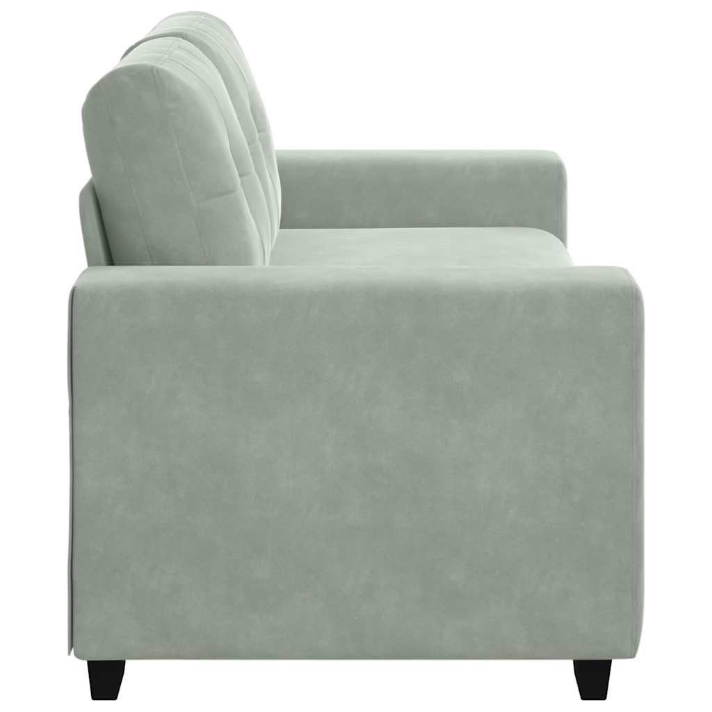 vidaXL Sofa Zweisitzer-Sofa Hellgrau 180x77x82 cm Samt, 1 Teile