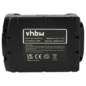 vhbw passend für Milwaukee M18 ONESX-0X, ONESX-502X, ONESX-902X, PP6B, Akku 4000 mAh