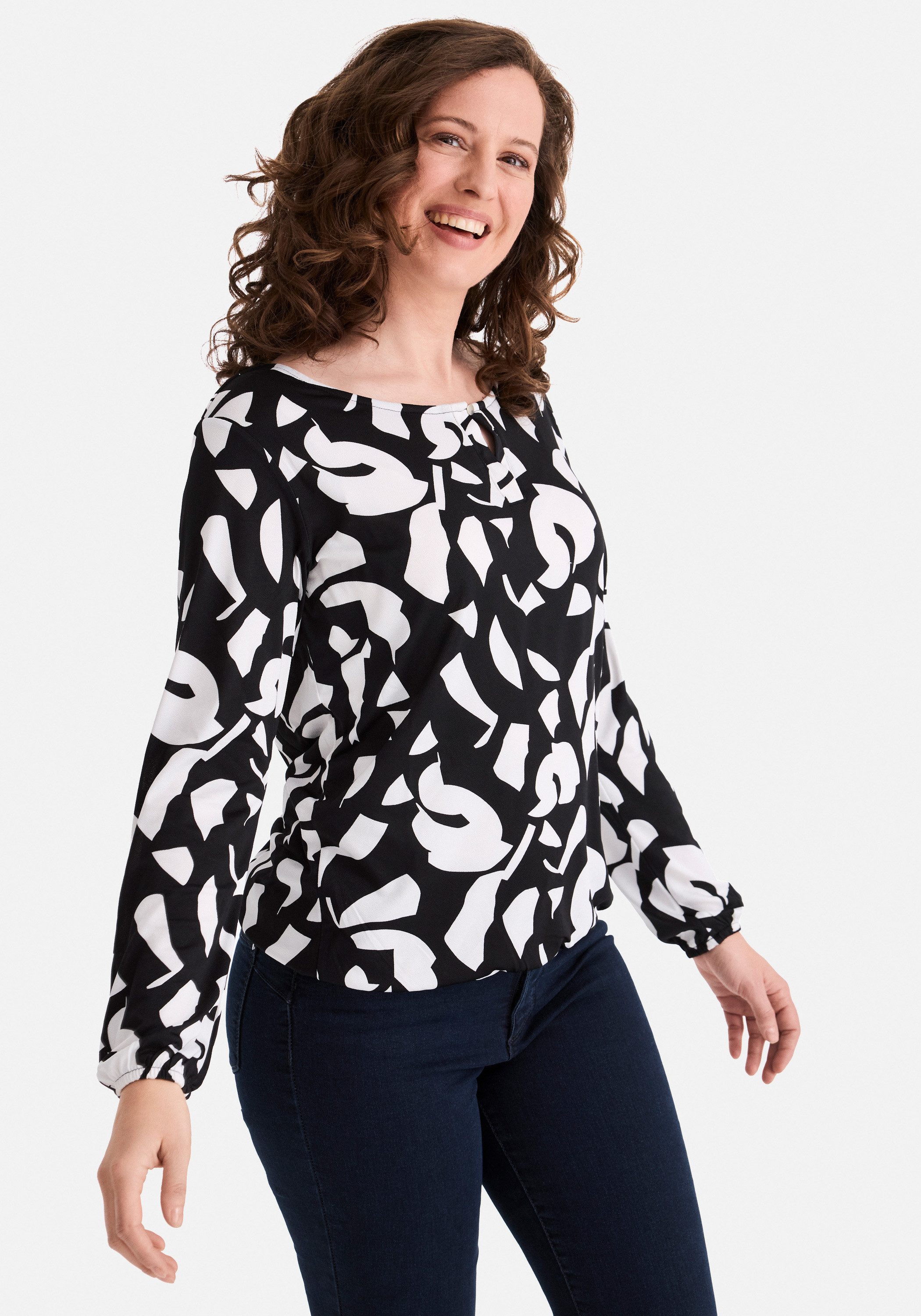 STOOKER WOMEN Langarmshirt CALLA Print Langarmshirt Regular Fit Blusen-Shirt mit grafischem Print für Damen