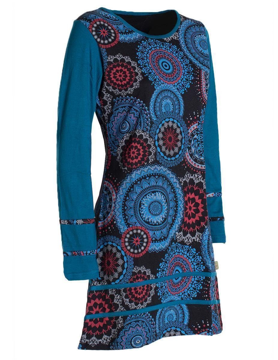 Vishes Jerseykleid Langarm Longshirt-Kleid Sweatkleid Shirt-Kleid Madalas Hippie, Ethno, Elfen, Retro Style – Bild 5 von 5