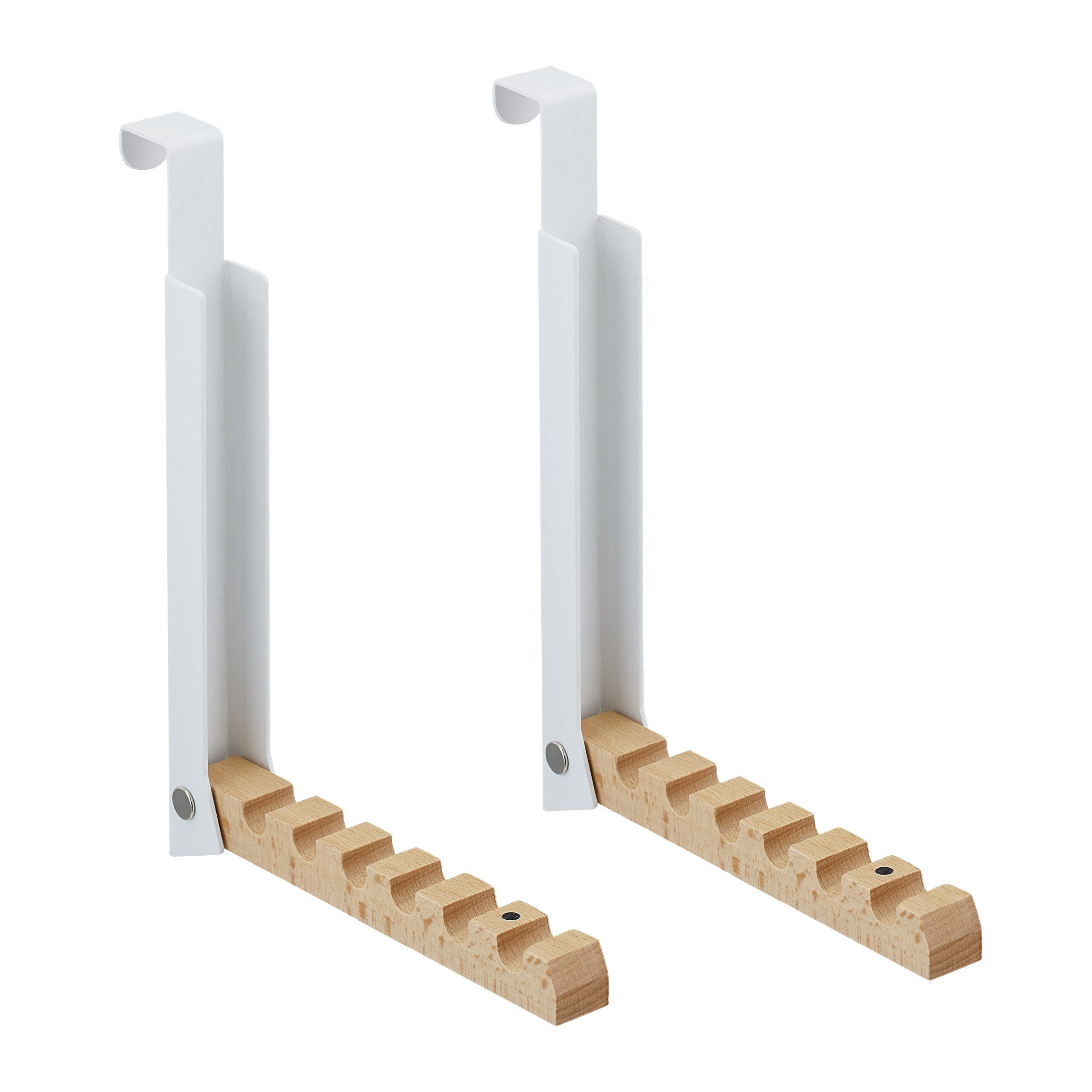relaxdays Türhaken Klappbare Türgarderobe 2er Set, (2-St), weiß günstig online kaufen