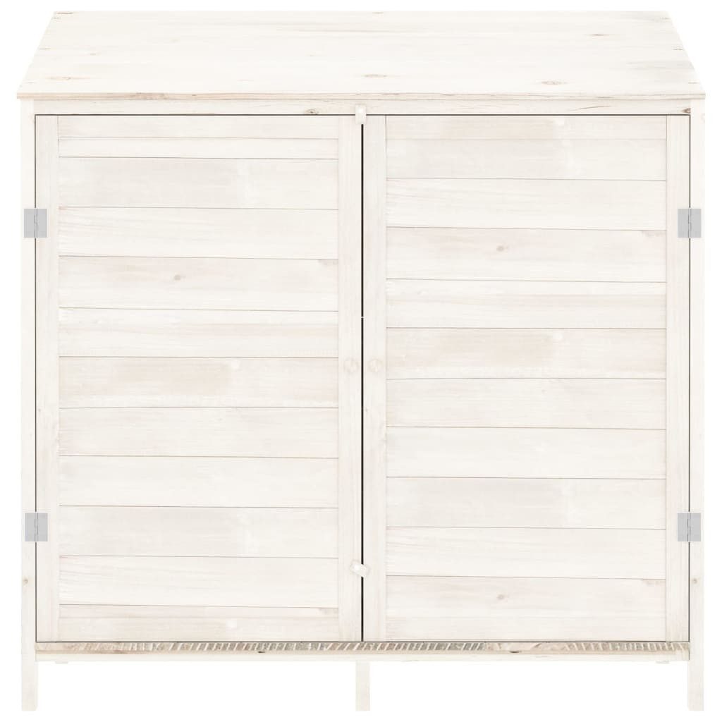 vidaXL Garten-Geräteschrank 102 x 52 x 112 cm Geräteschuppen Weiß 102x52x112 cm Massivholz Tanne G